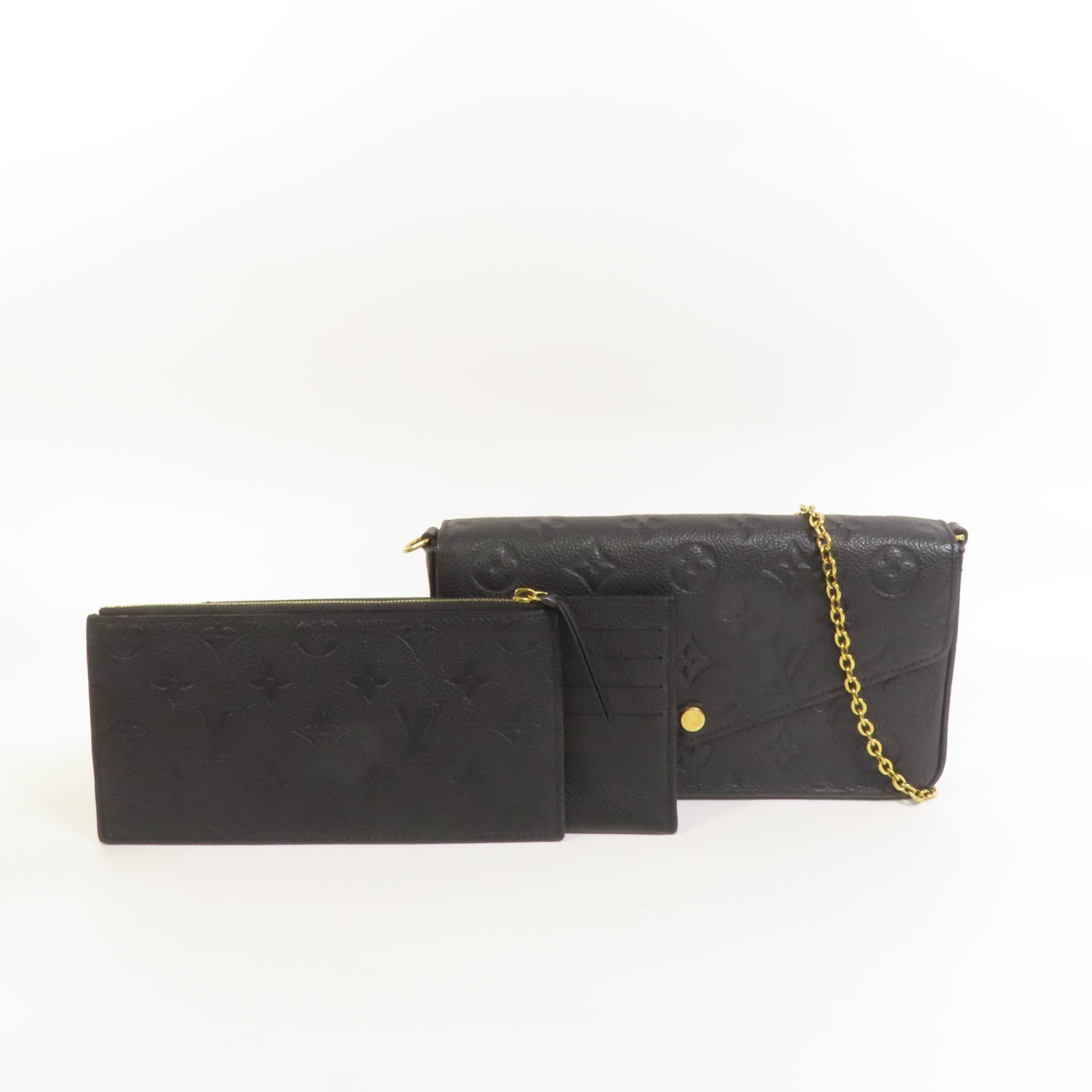 LOUIS VUITTON Monogram Empreinte Felicie Pochette 金扣鏈帶肩背袋