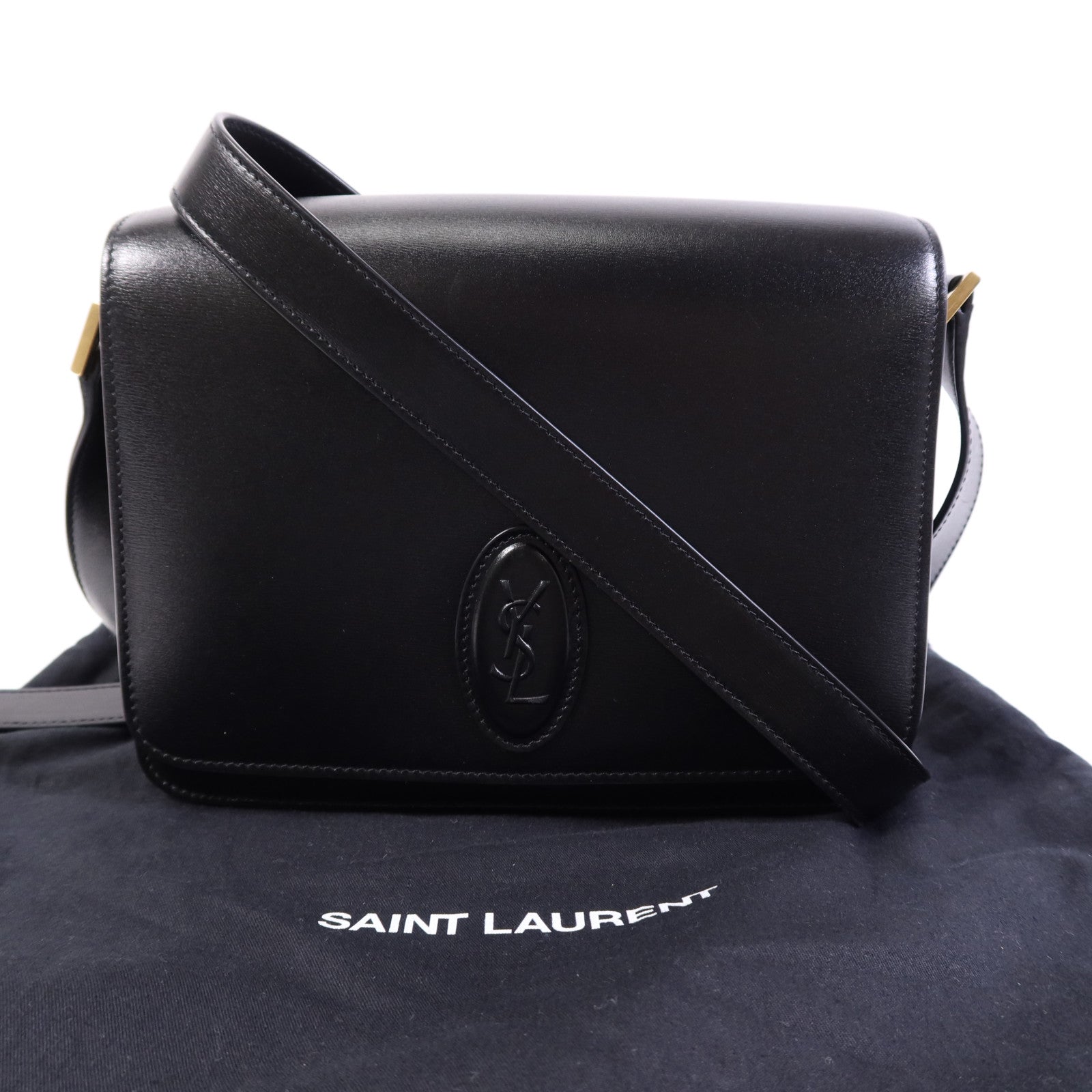 SAINT LAURENT 牛皮皮革Sholder Bag金扣肩背袋