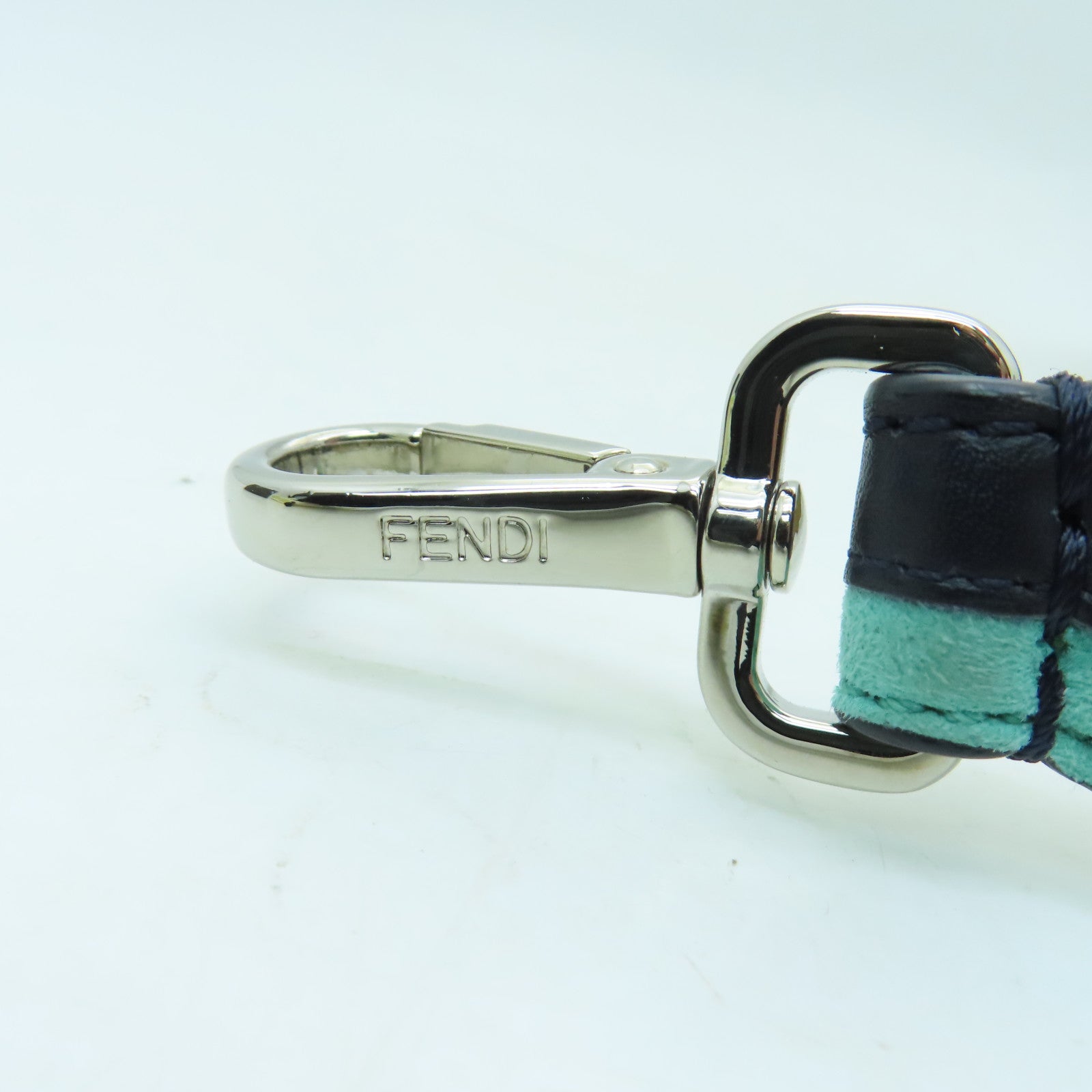 FENDI 【激減優惠】牛皮皮革Shoulder Strap銀扣肩背帶藍色