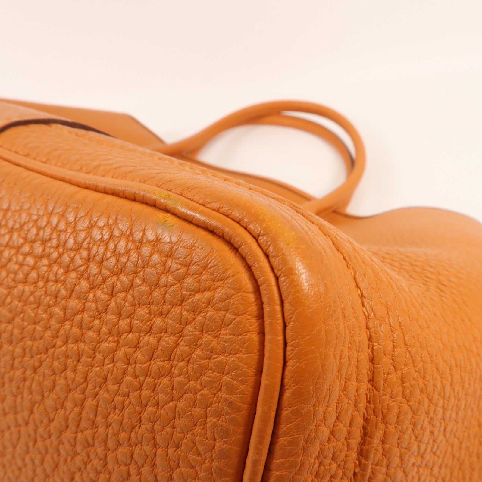 HERMES Negonda皮革Garden Party PM銀扣手挽袋Orange