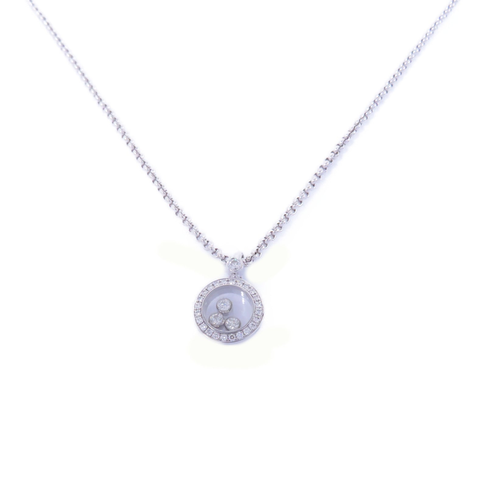 Chopard 18K白金Happy Diamond Icons Pendant Necklace鑽石項鍊