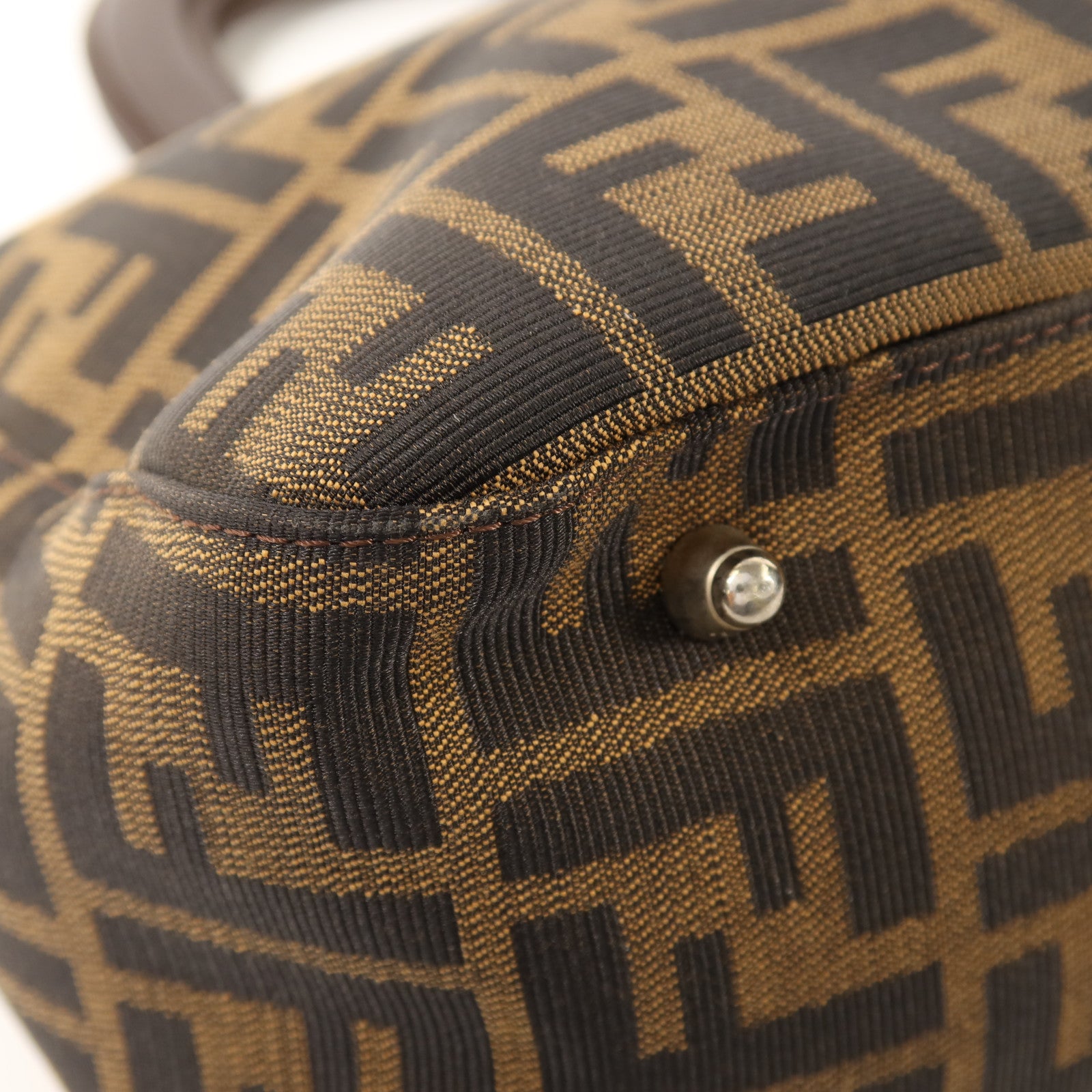 FENDI 帆布Zucca Small Tote Bag銀扣手挽袋