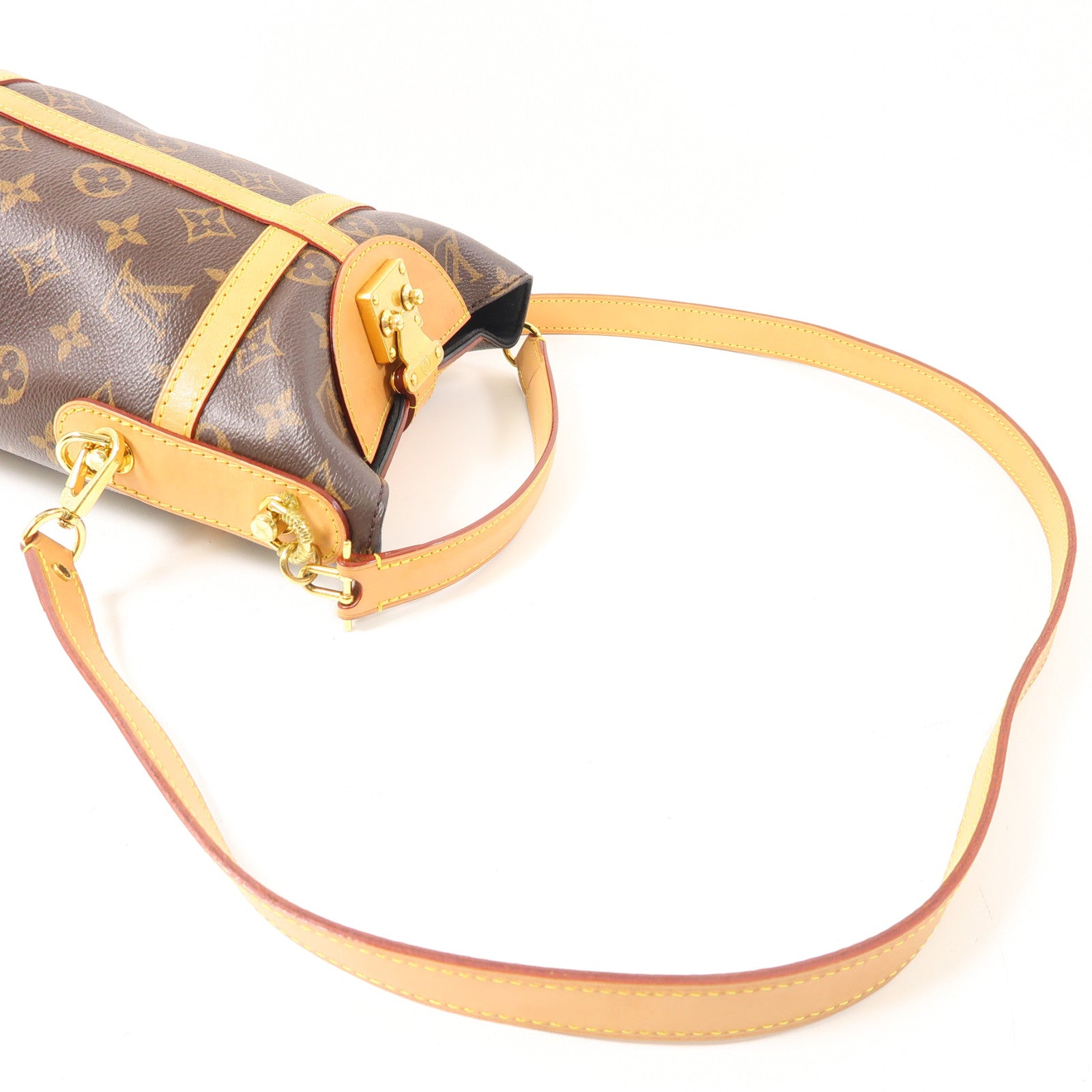 LOUIS VUITTON Monogram Duffle金扣手挽肩背兩用袋棕色