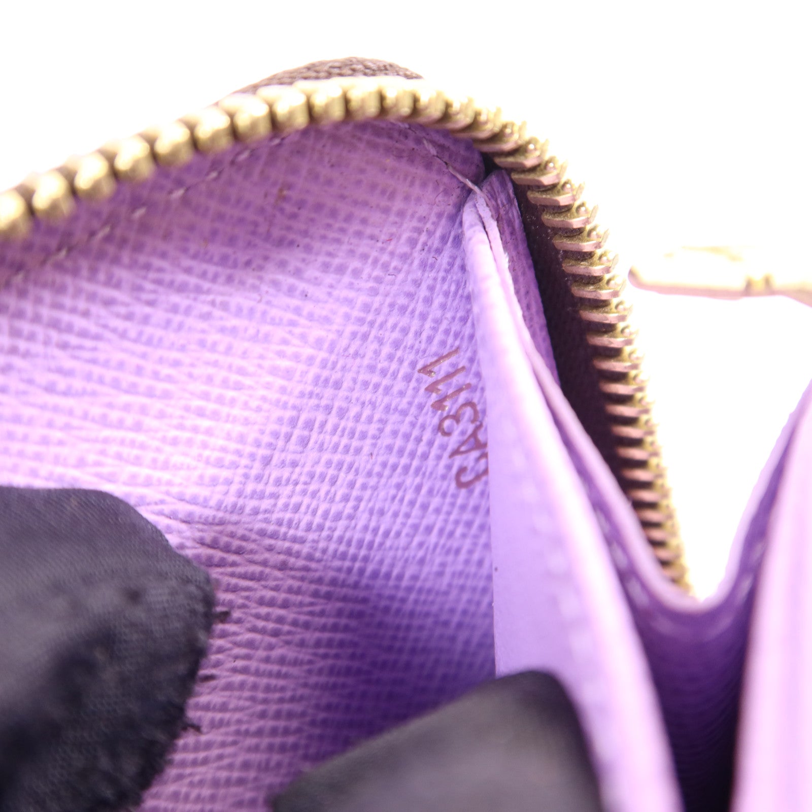 LOUIS VUITTON Damier Ebene Zippy Wallet金扣長錢包