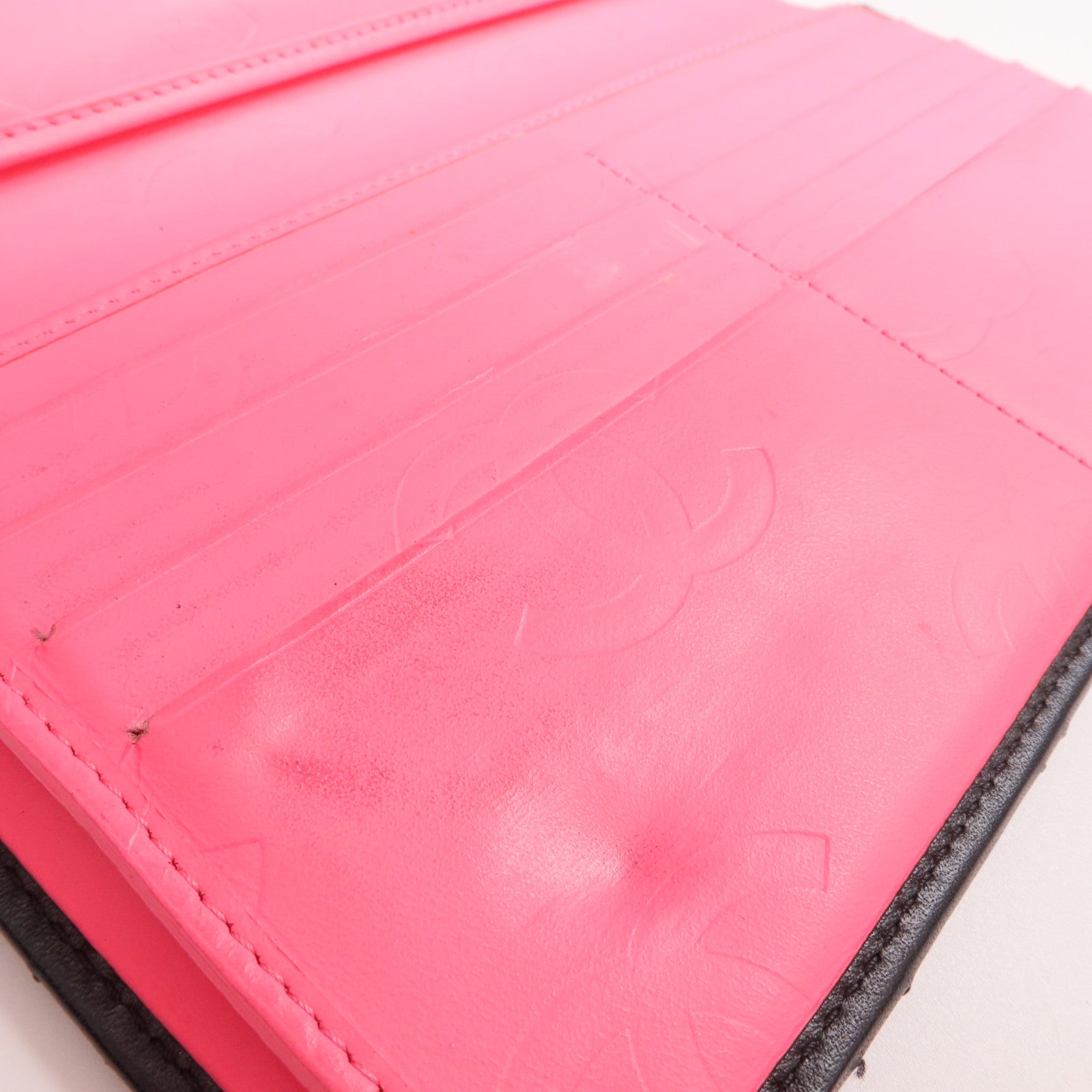 CHANEL 牛皮皮革Cambon Wallet銀扣長錢包