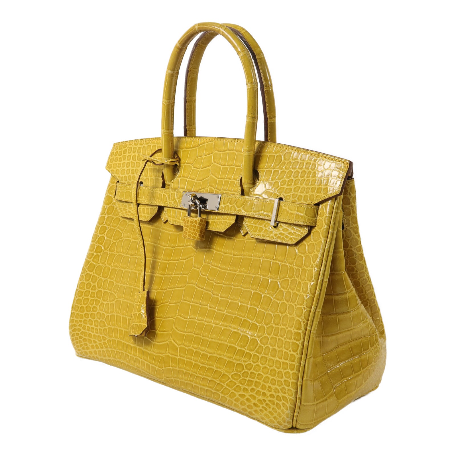 HERMES 鱷魚皮革Birkin 30手挽袋Jaune Ambre