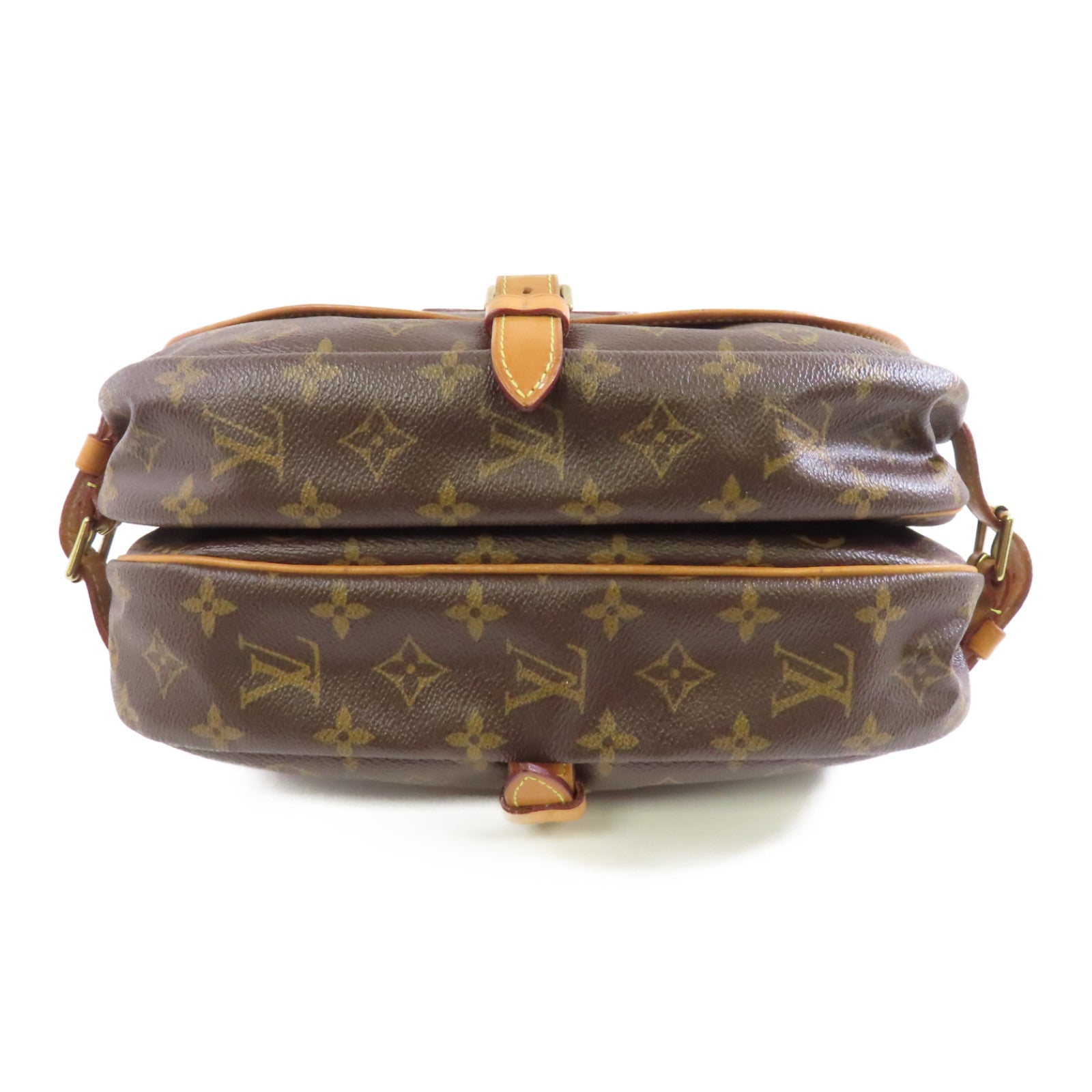 LOUIS VUITTON Monogram Saumur 30金扣肩背袋棕色