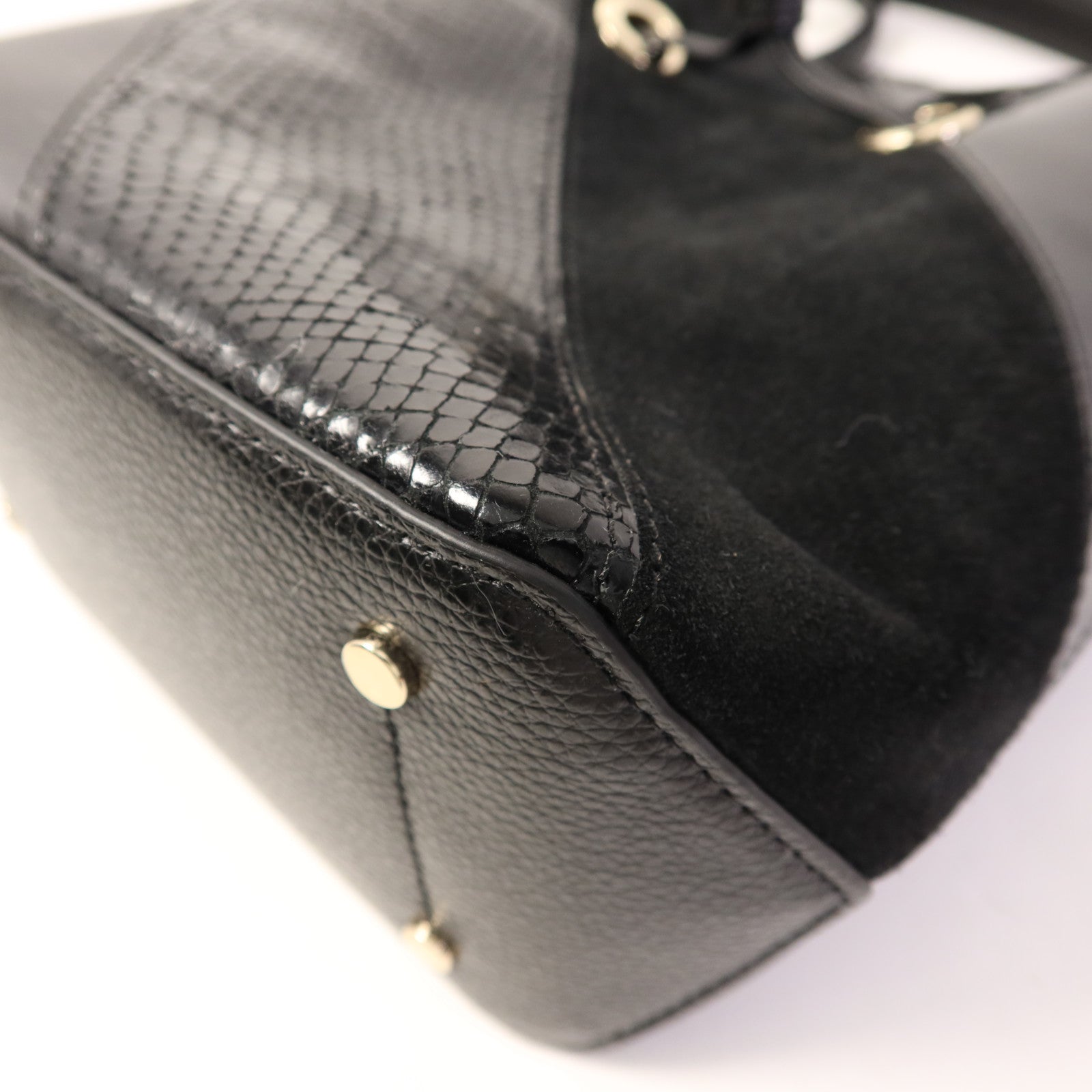Kate Spade 絨布/漆皮皮革/皮革/蛇皮皮革Small Bucket Bag手挽肩背兩用袋