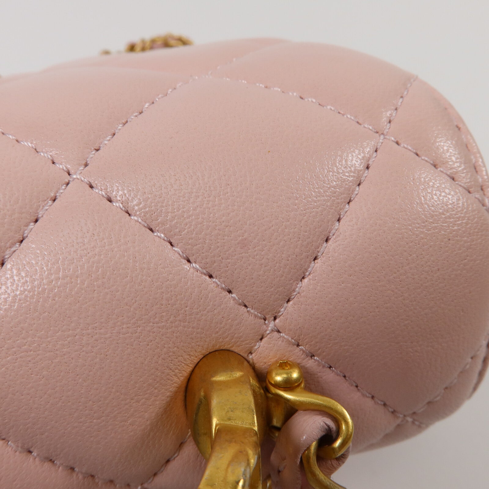 CHANEL 羊皮皮革Mini Handle Flap Bag鏈帶手挽肩背兩用袋