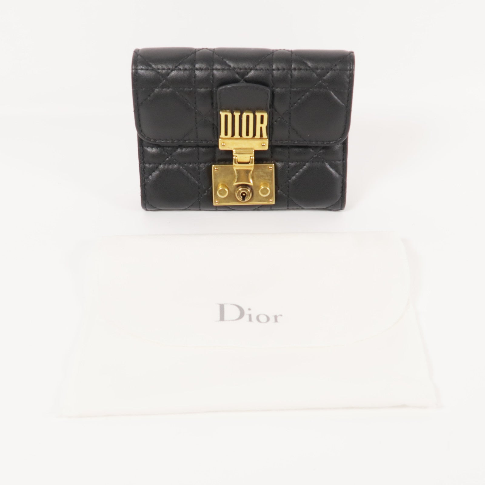 Dior 羊皮皮革Wallet金扣錢包