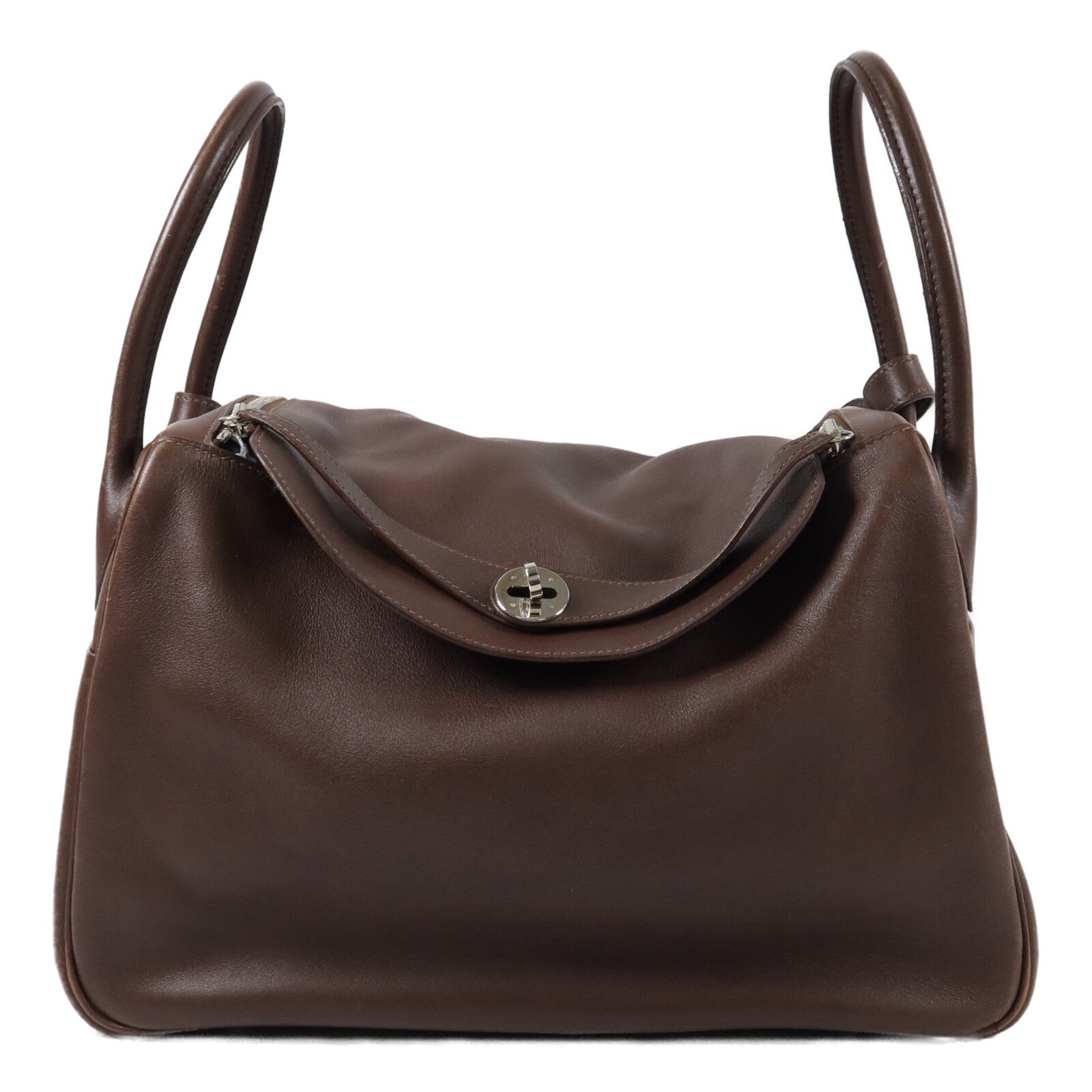 HERMES Veau Swift皮革Lindy 34手挽肩背兩用袋Chocolat