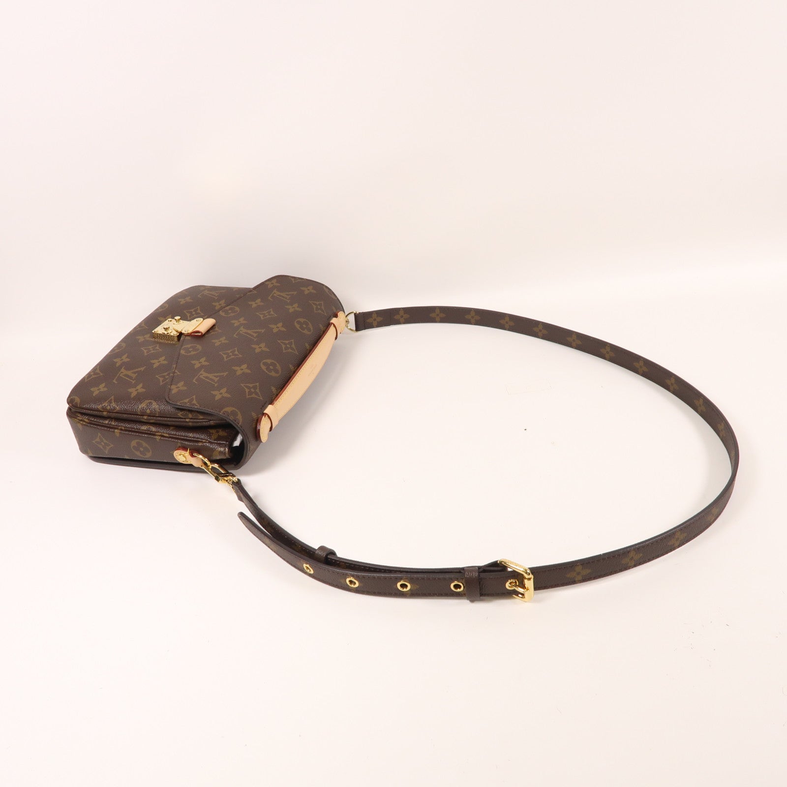 LOUIS VUITTON Monogram Pochette Metis金扣手挽肩背兩用袋棕色