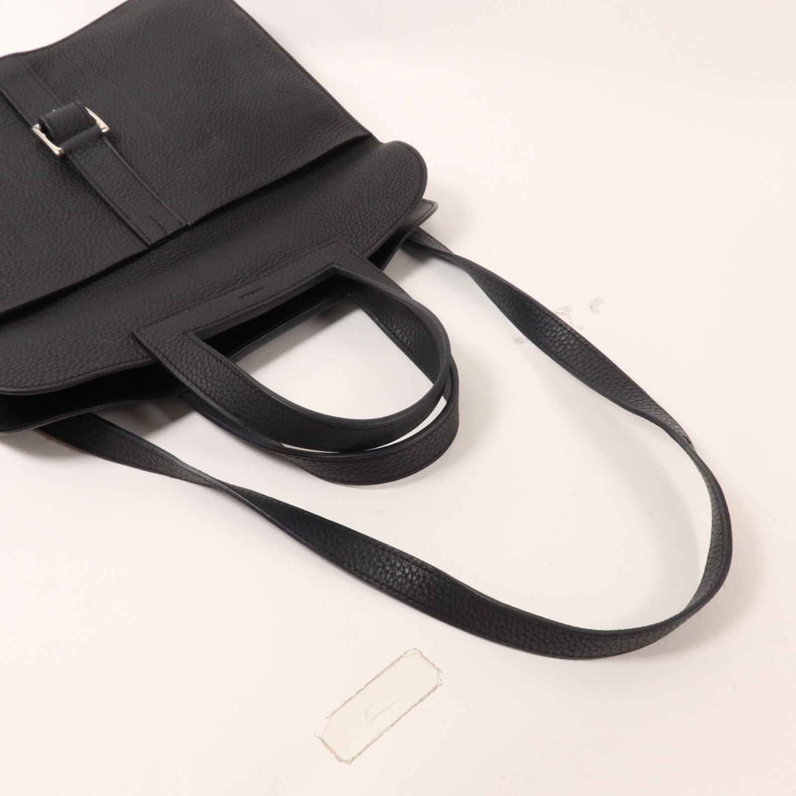 HERMES Clemence皮革Halzan 31手挽肩背兩用袋Noir