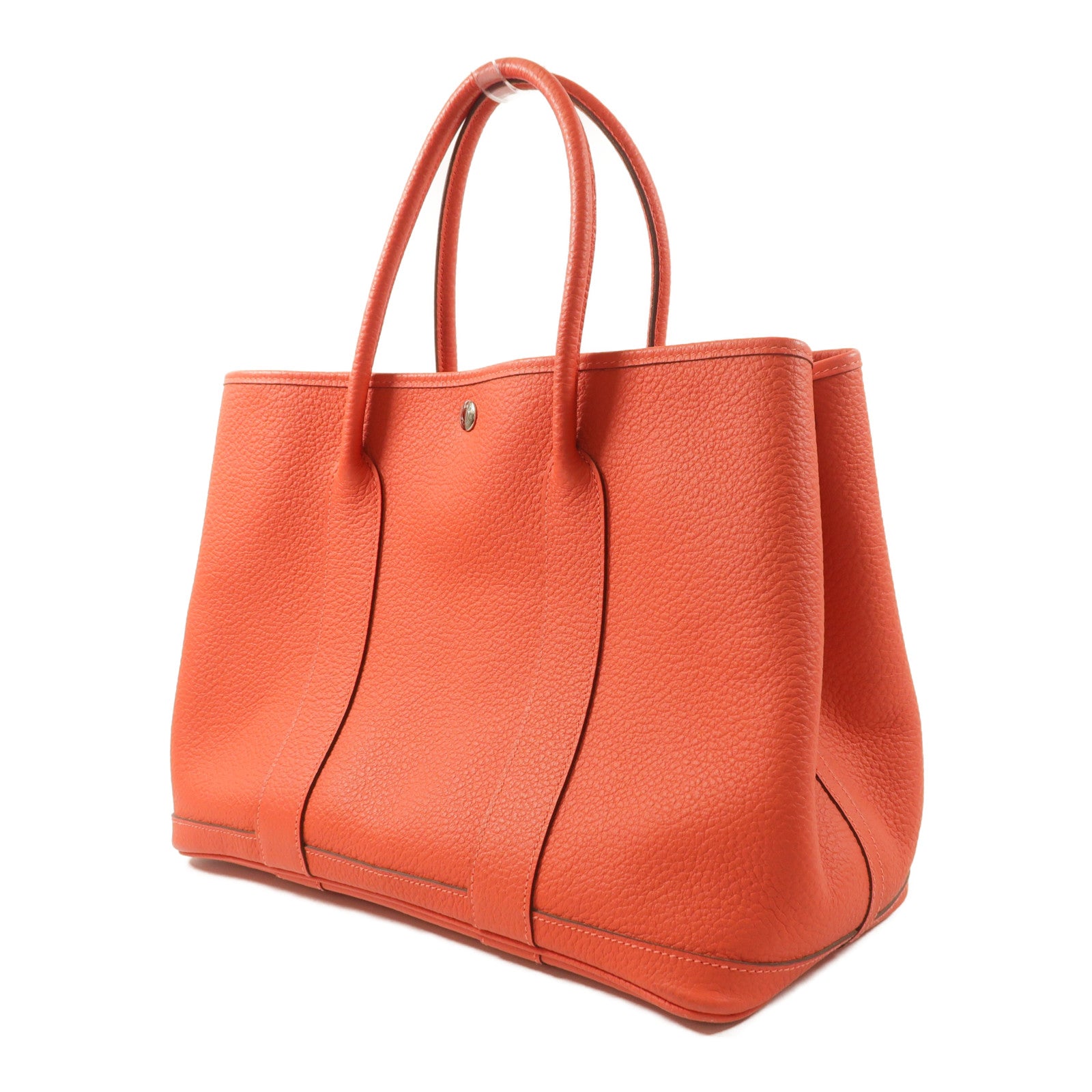 HERMES Negonda皮革Garden Party PM銀扣手挽袋Rouge Pivoine