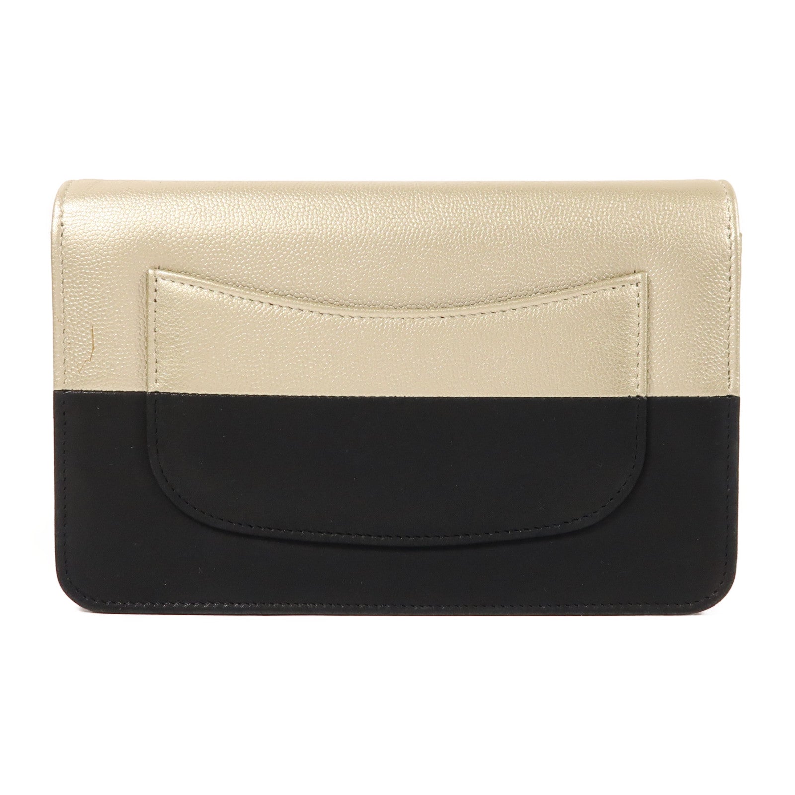 CHANEL 皮革WOC Wallet On Chain金扣鏈帶肩背袋