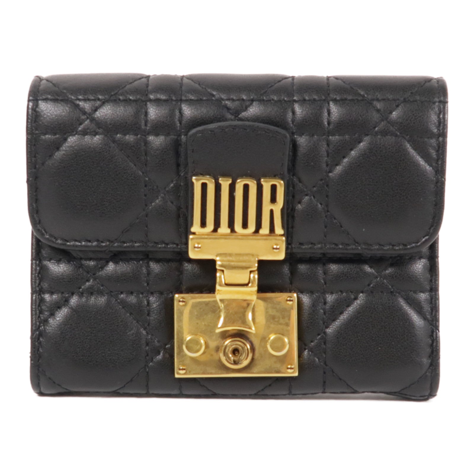 Dior 羊皮皮革Wallet金扣錢包