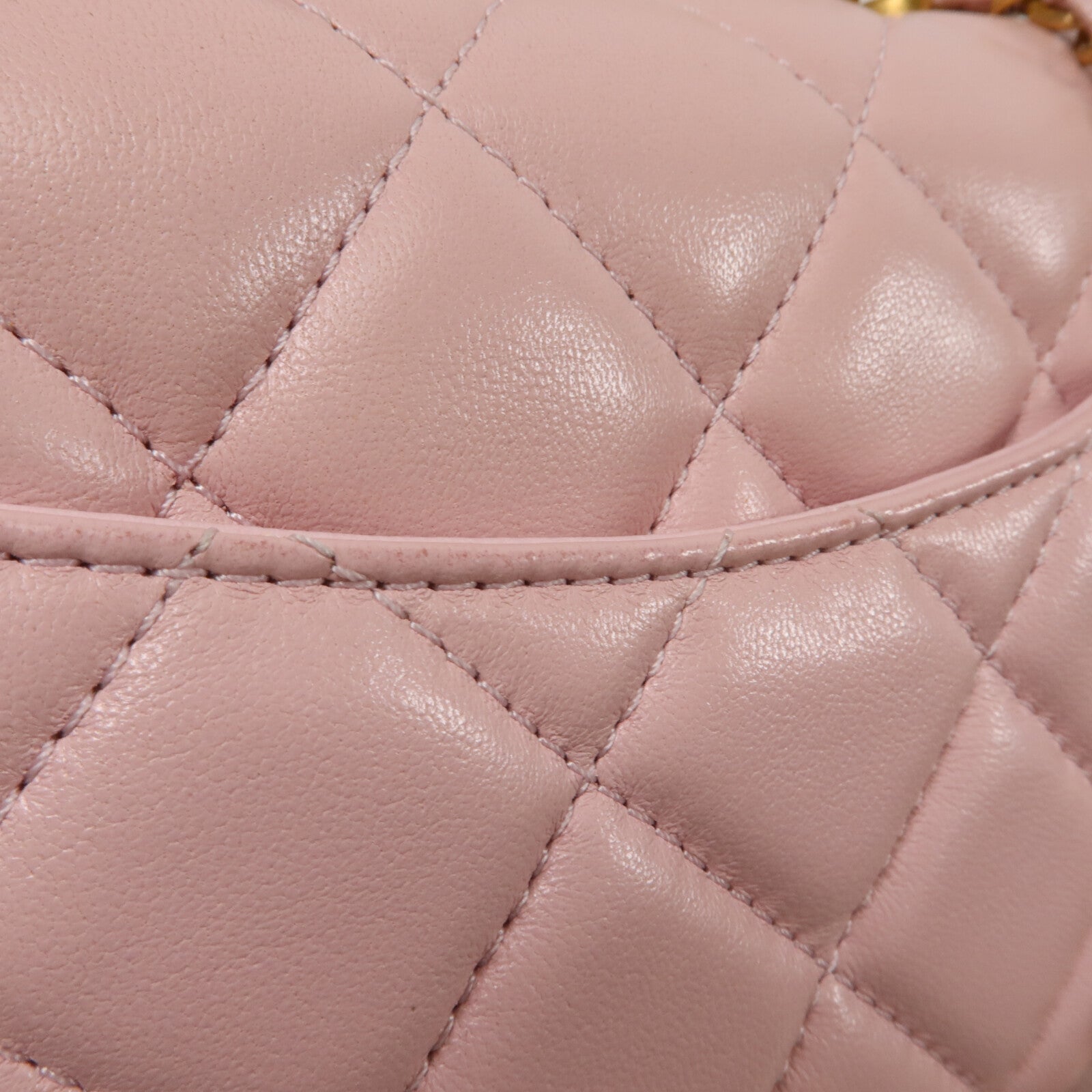 CHANEL 羊皮皮革Mini Handle Flap Bag鏈帶手挽肩背兩用袋