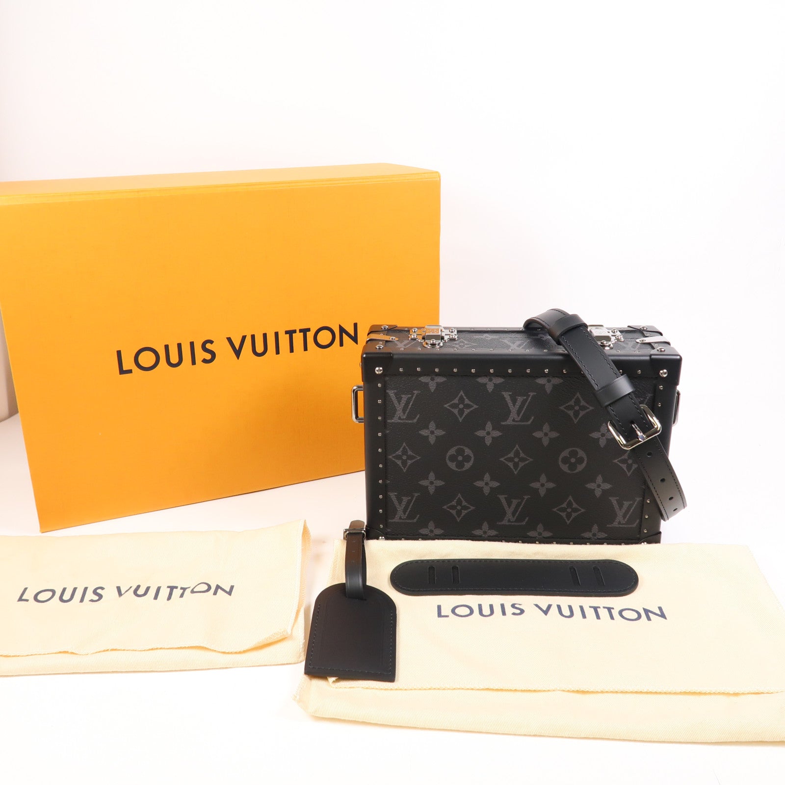 LOUIS VUITTON LV SHW Clutch Box Shoulder Bag M20251 Monogram Eclipse Black