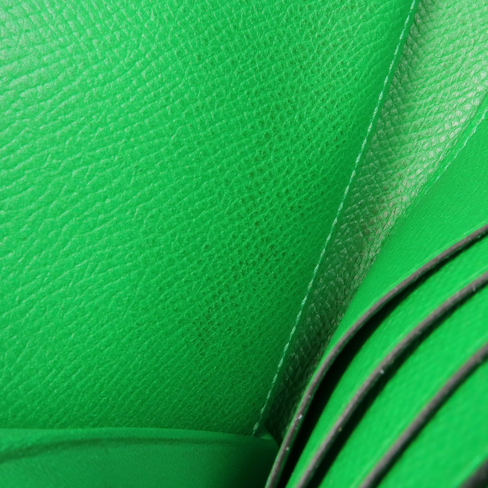 HERMES Epsom皮革Kelly Long Wallet銀扣長錢包Bambou