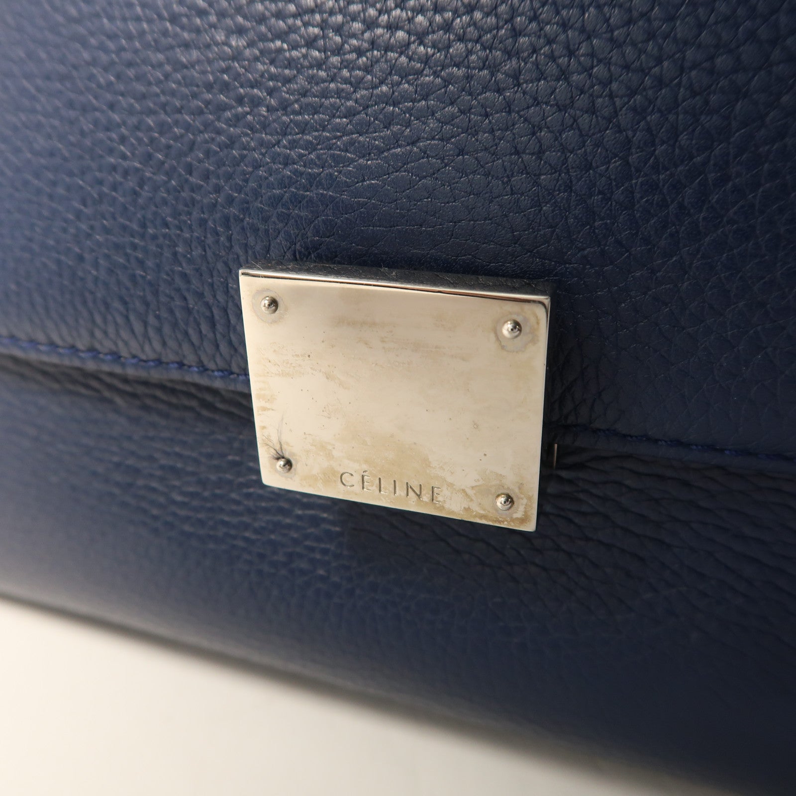 CELINE 牛皮皮革Trapeze銀扣手挽肩背兩用袋