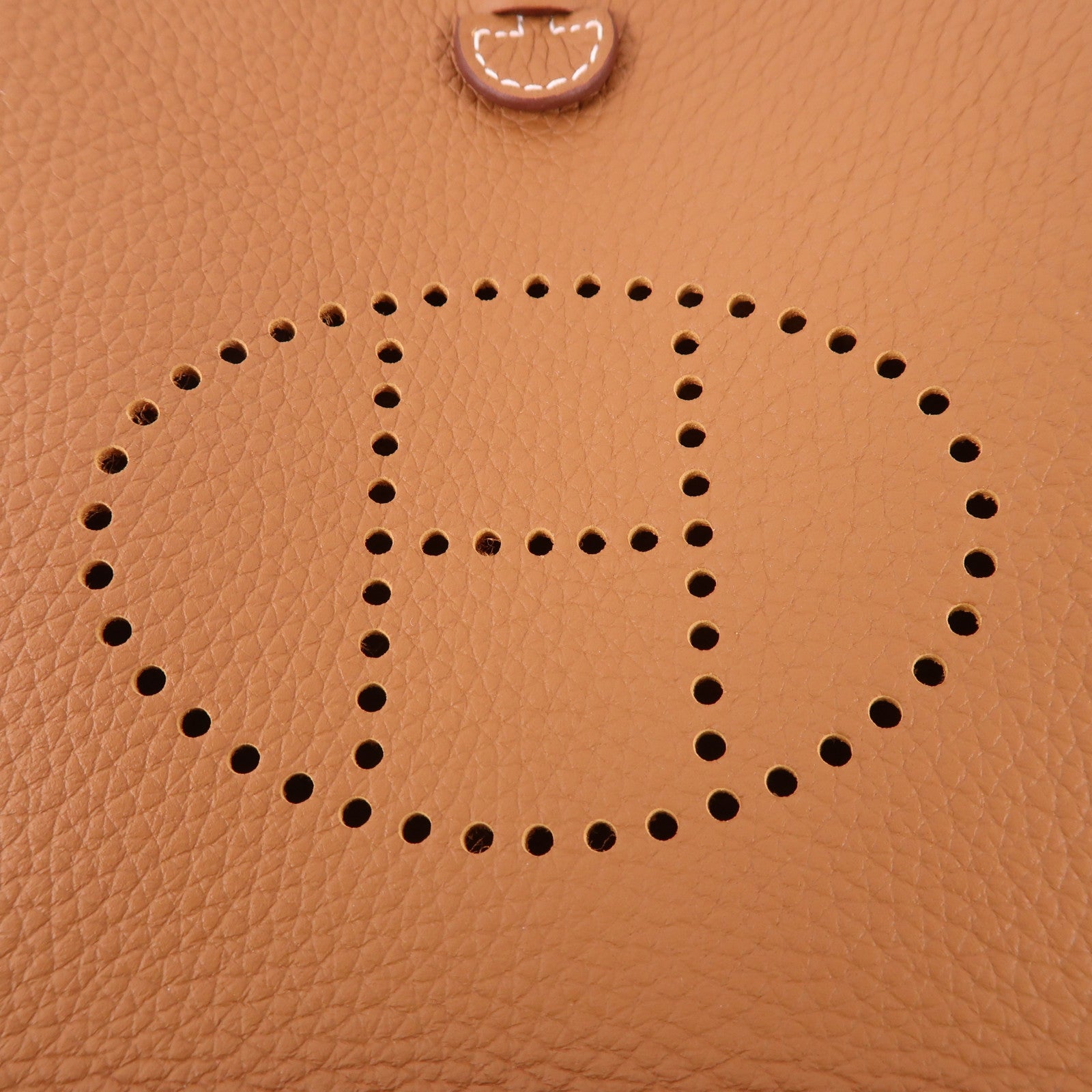 HERMES Clemence皮革Evelyne TPM金扣肩背袋37 Gold