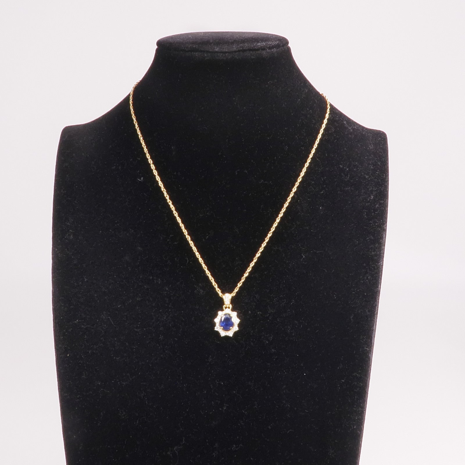 JEWELRY 18K黃金Sapphire Diamond Necklace藍寶石/鑽石項鍊