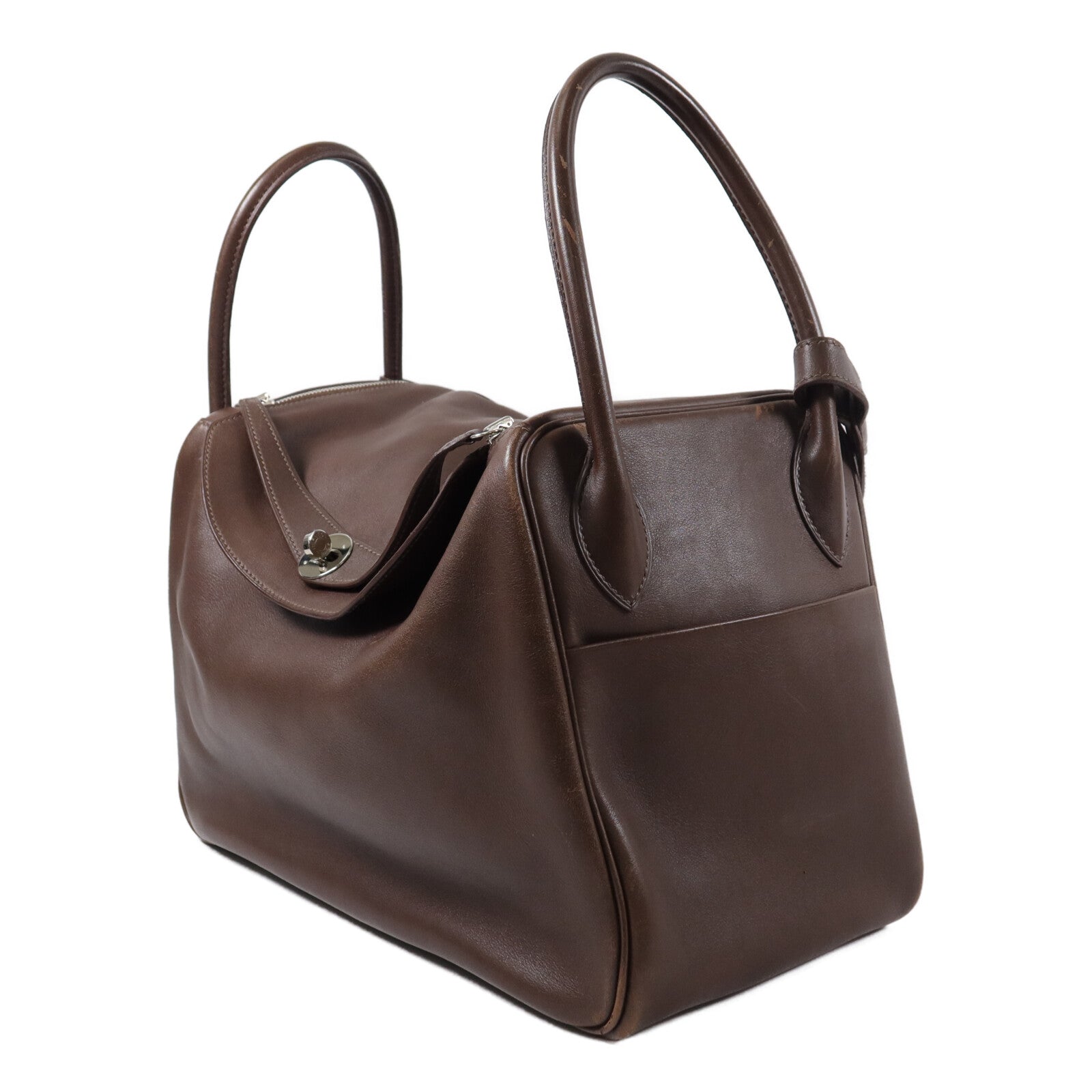 HERMES Veau Swift皮革Lindy 34手挽肩背兩用袋Chocolat