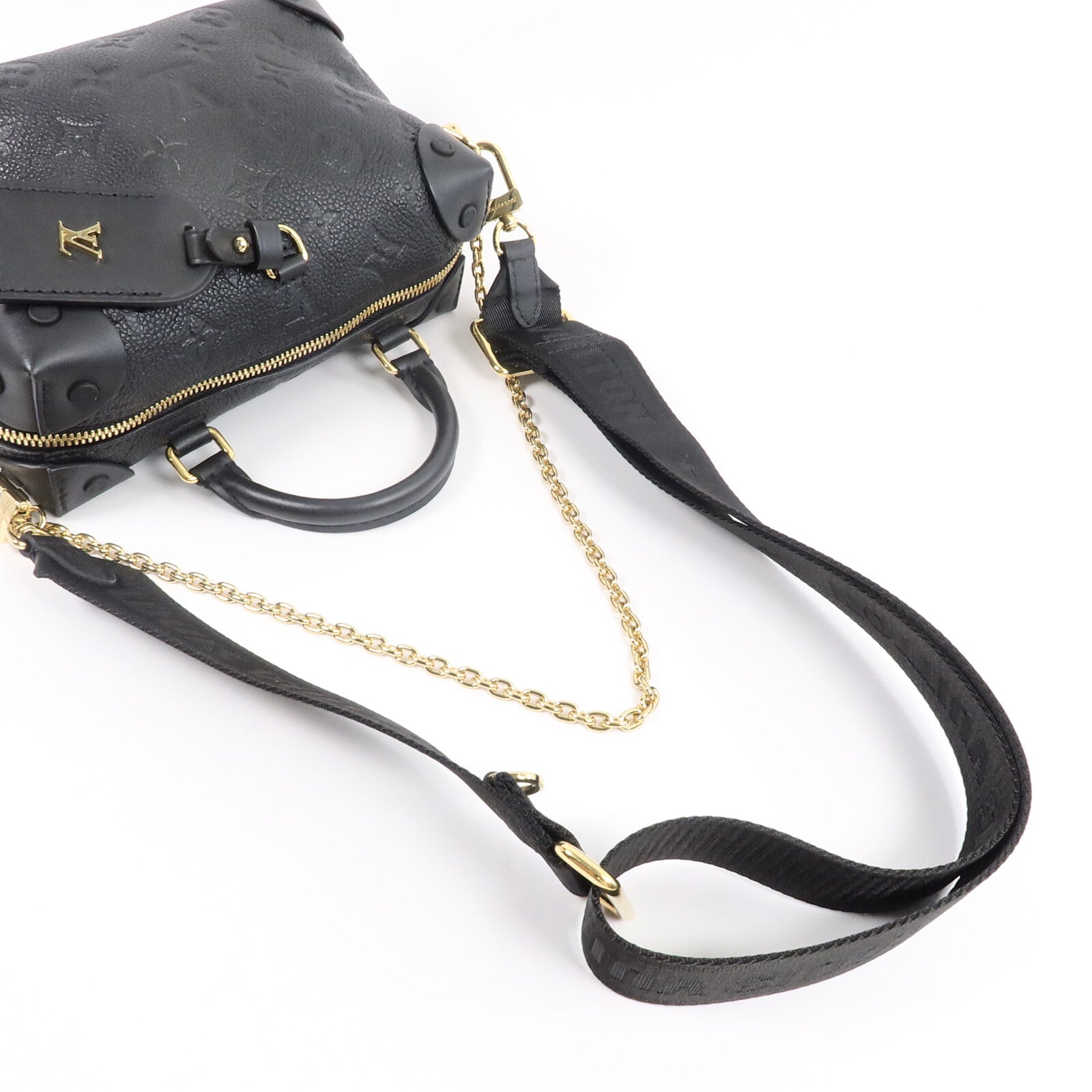 LOUIS VUITTON Monogram Empreinte Petite金扣手挽肩背兩用袋