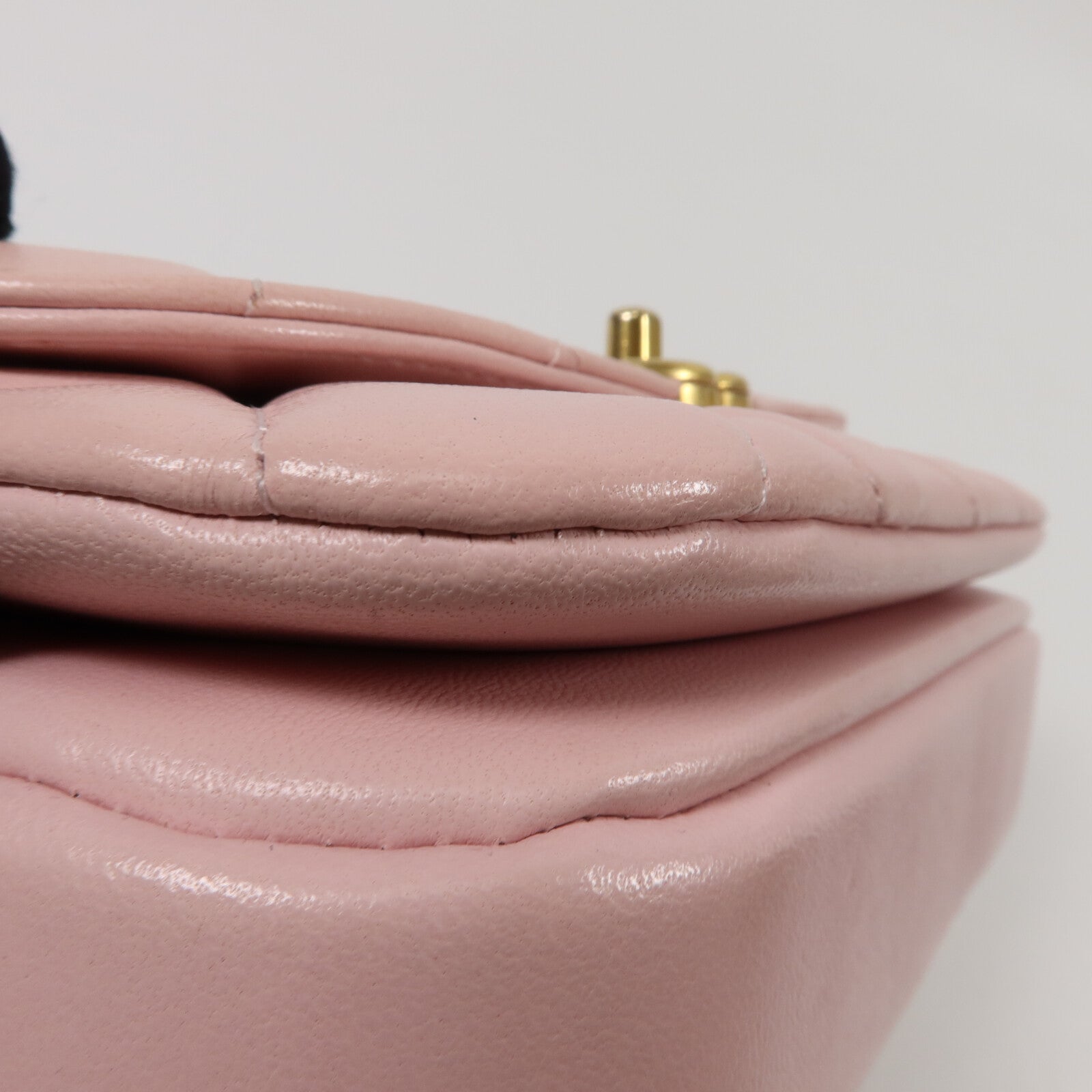 CHANEL 羊皮皮革Mini Handle Flap Bag鏈帶手挽肩背兩用袋