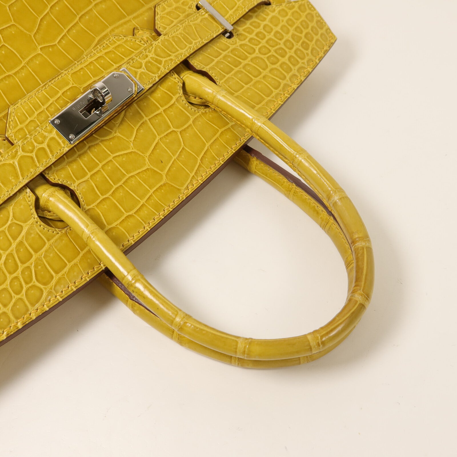 HERMES 鱷魚皮革Birkin 30手挽袋Jaune Ambre