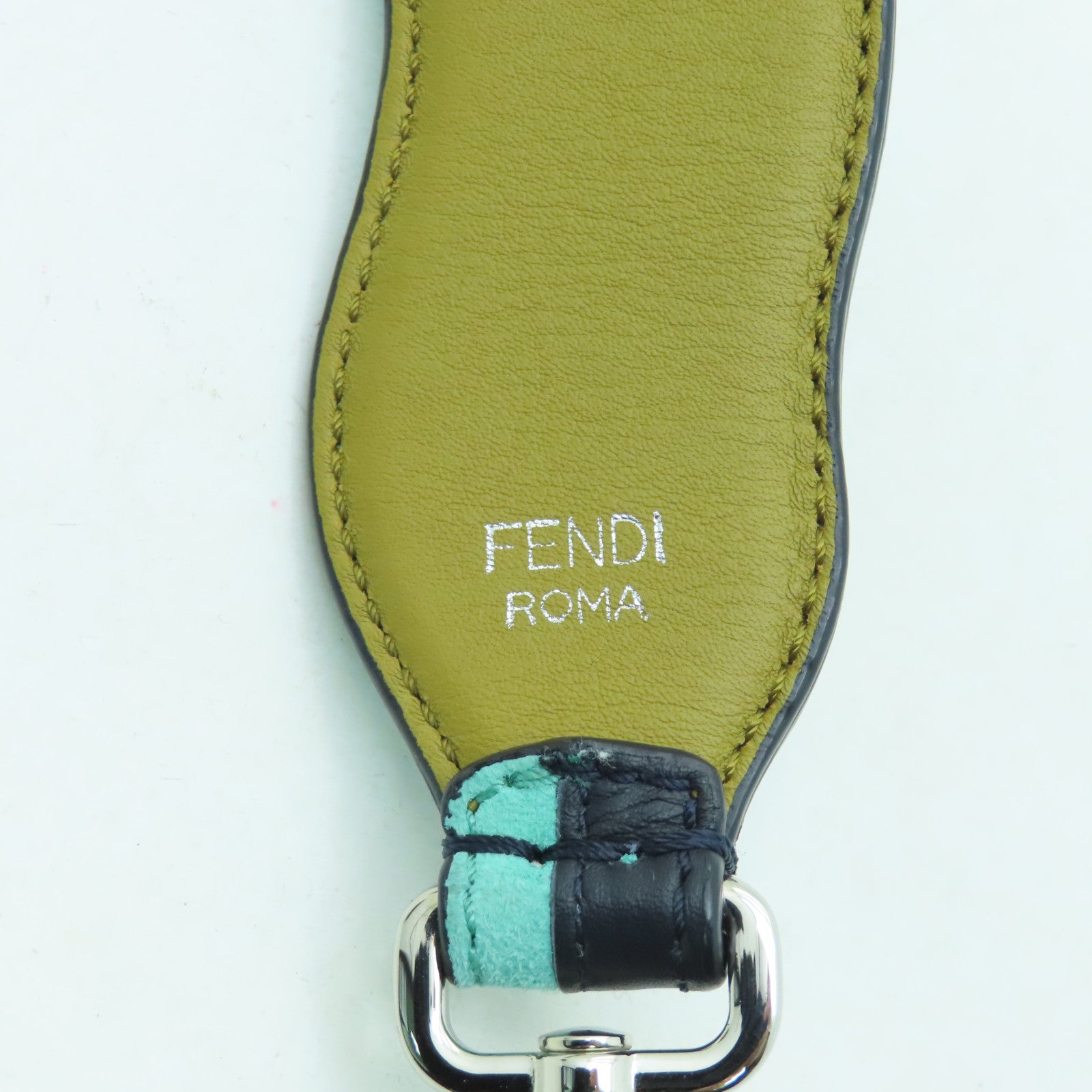 FENDI 【激減優惠】牛皮皮革Shoulder Strap銀扣肩背帶藍色