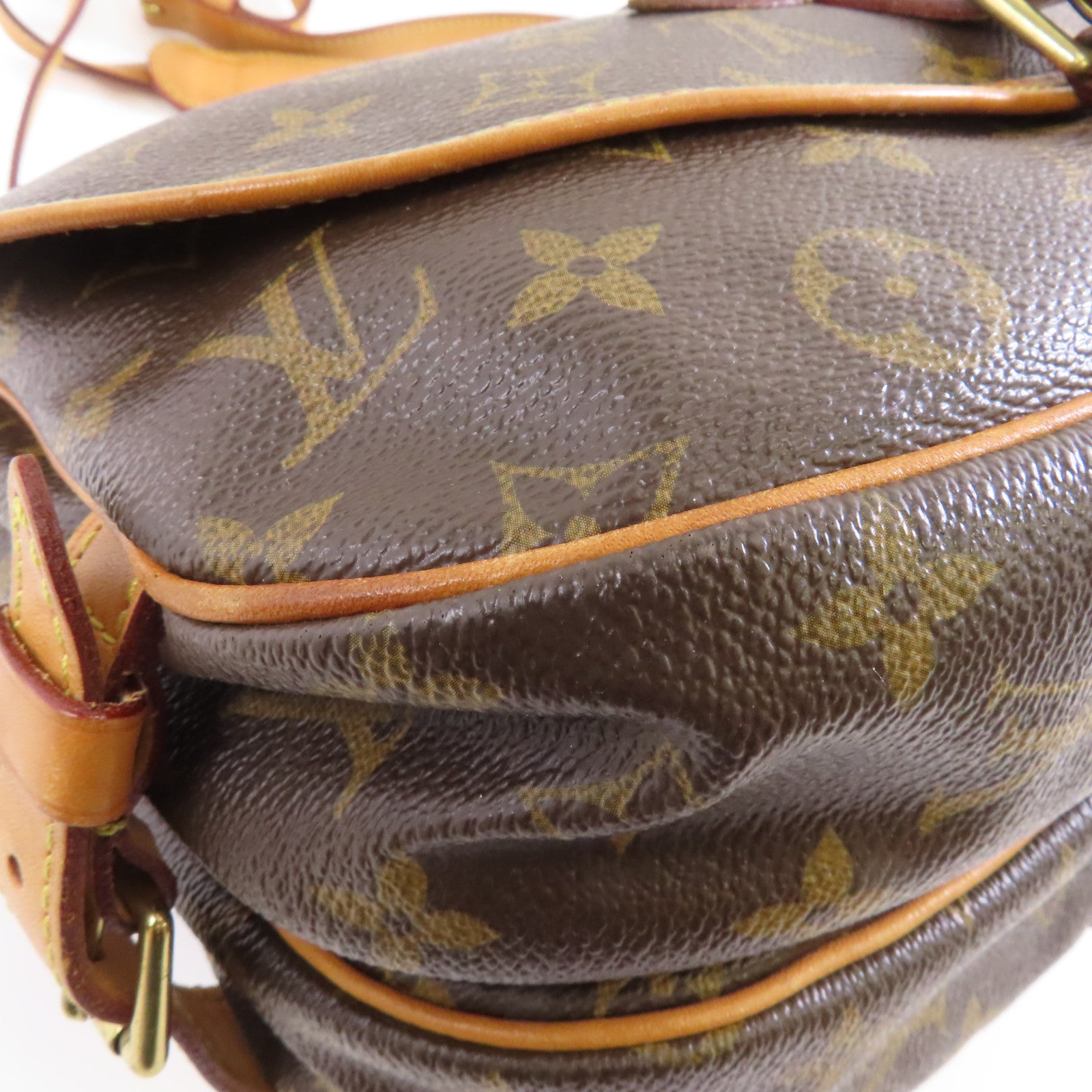 LOUIS VUITTON Monogram Saumur 30金扣肩背袋棕色