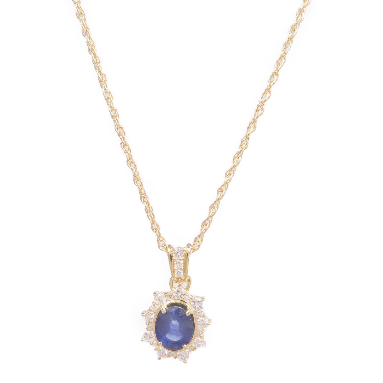 JEWELRY 18K黃金Sapphire Diamond Necklace藍寶石/鑽石項鍊
