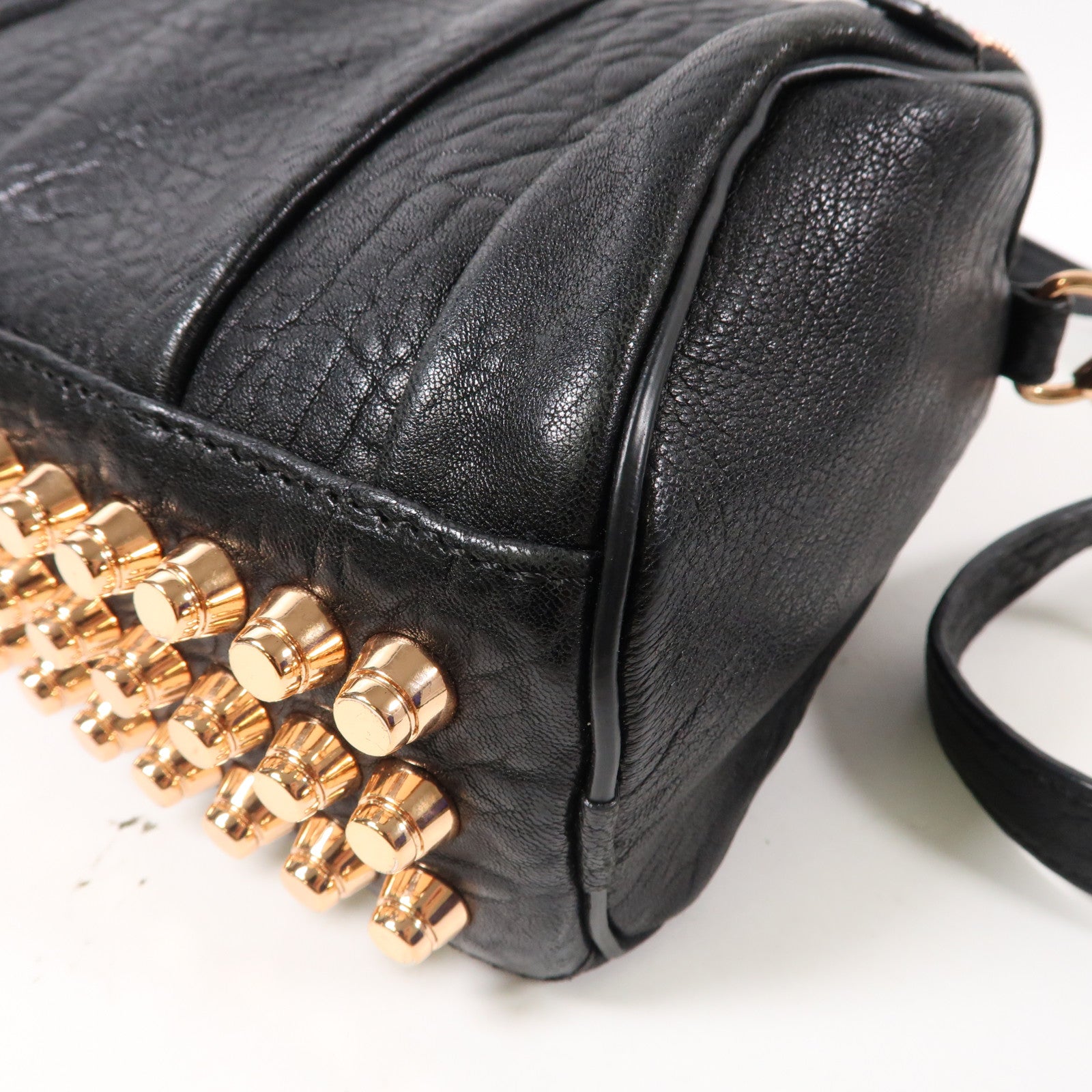 SELECTION 牛皮皮革2 Way Shoulder Bag金扣手挽肩背兩用袋黑色