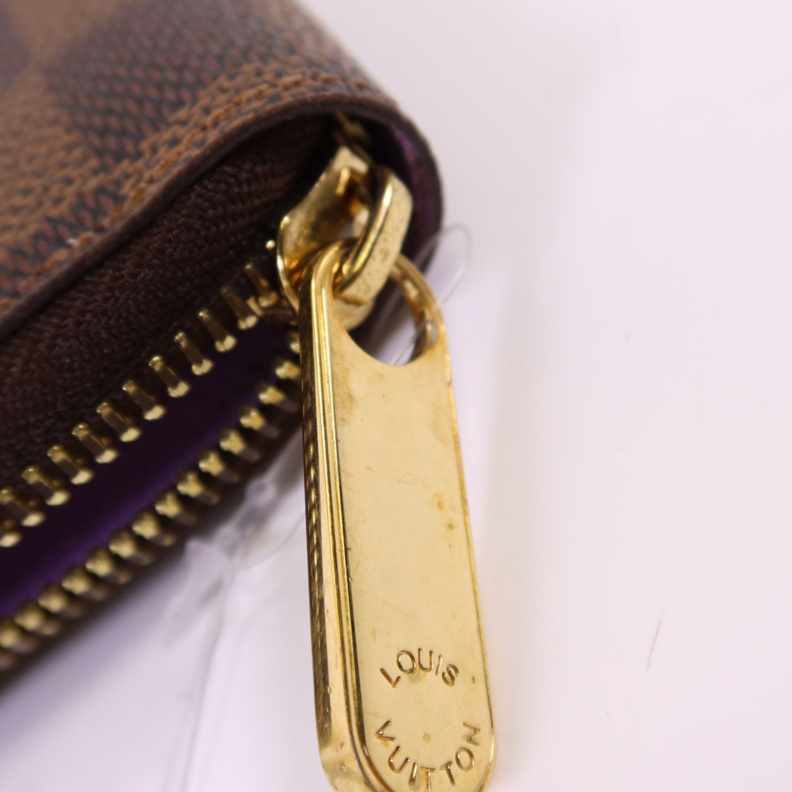 LOUIS VUITTON Damier Ebene Zippy Wallet金扣長錢包