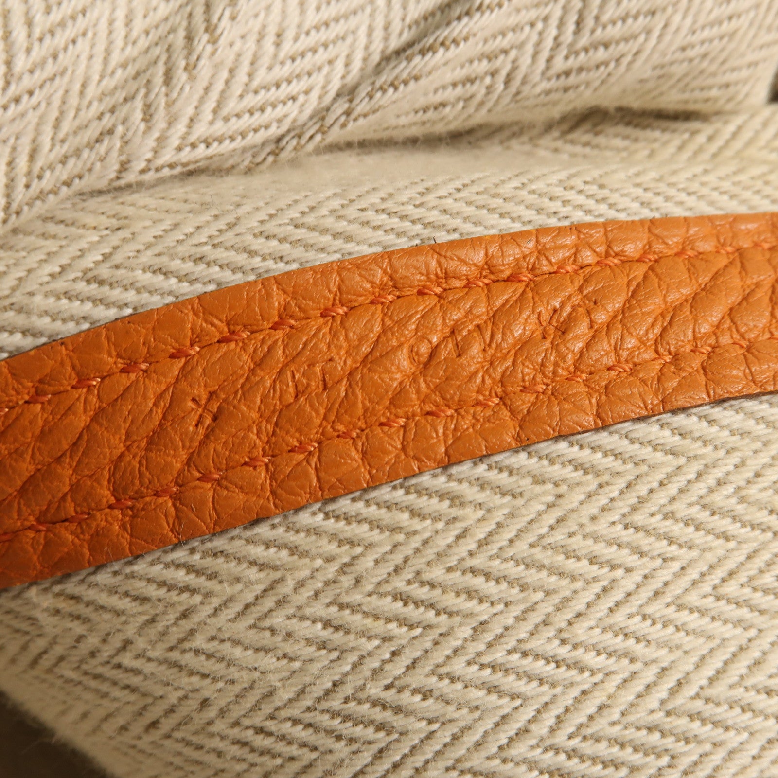 HERMES Negonda皮革Garden Party PM銀扣手挽袋Orange