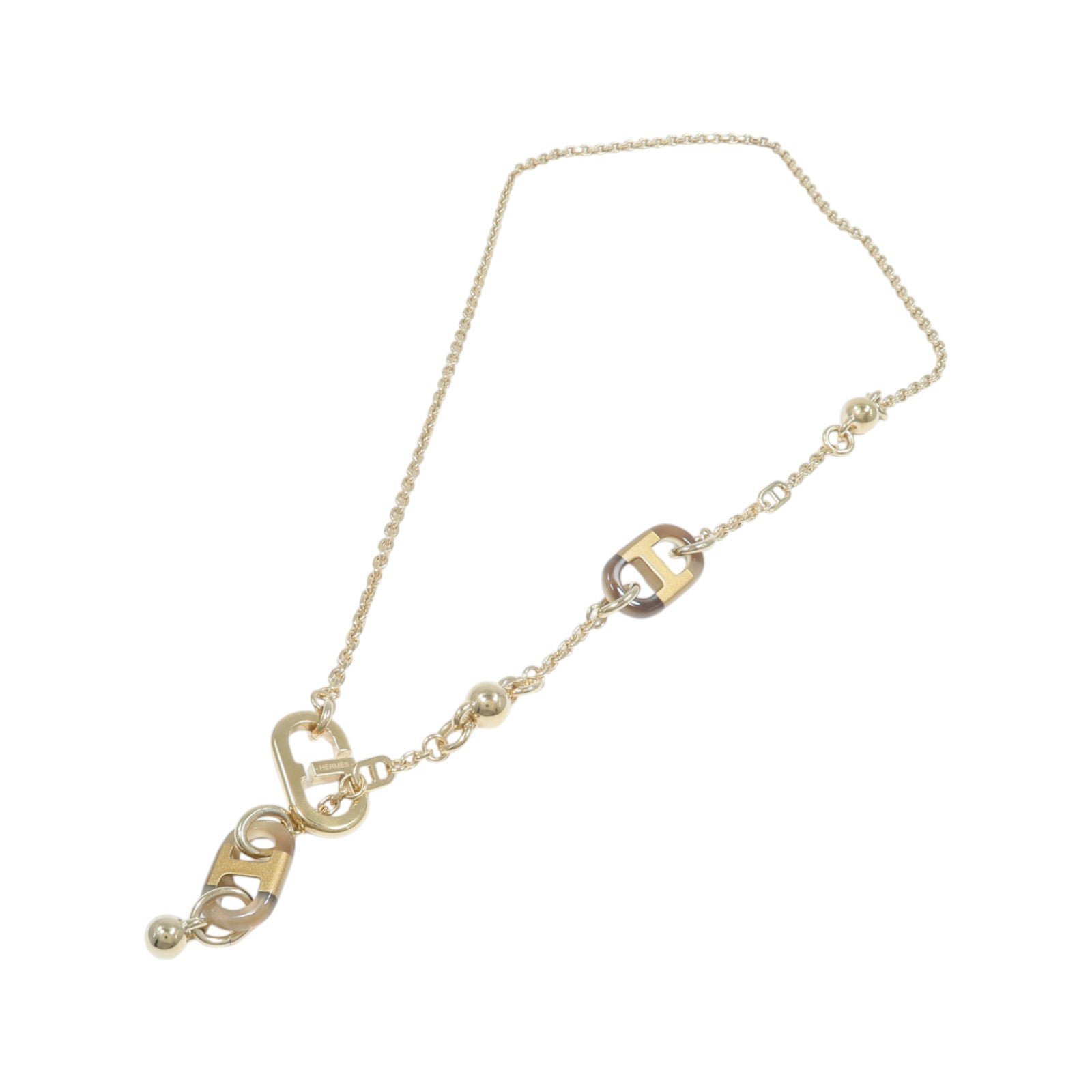 HERMES 金屬/水牛角Sur Mer Necklace Small項鍊