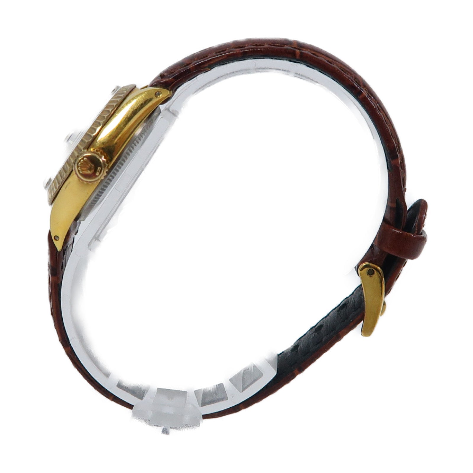 TUDOR 【激減優惠】Princess Oysterdate皮革/18K黃金手錶自動機芯金色