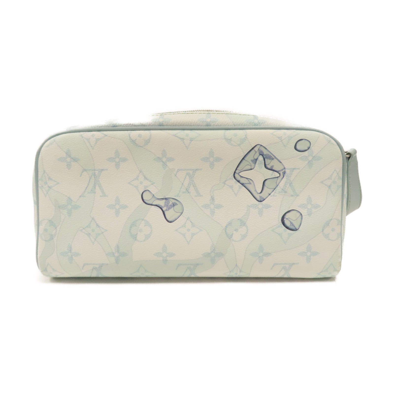 LOUIS VUITTON 【激減優惠】Monogram Aquagarden Dopp Kit銀扣手拿包藍色
