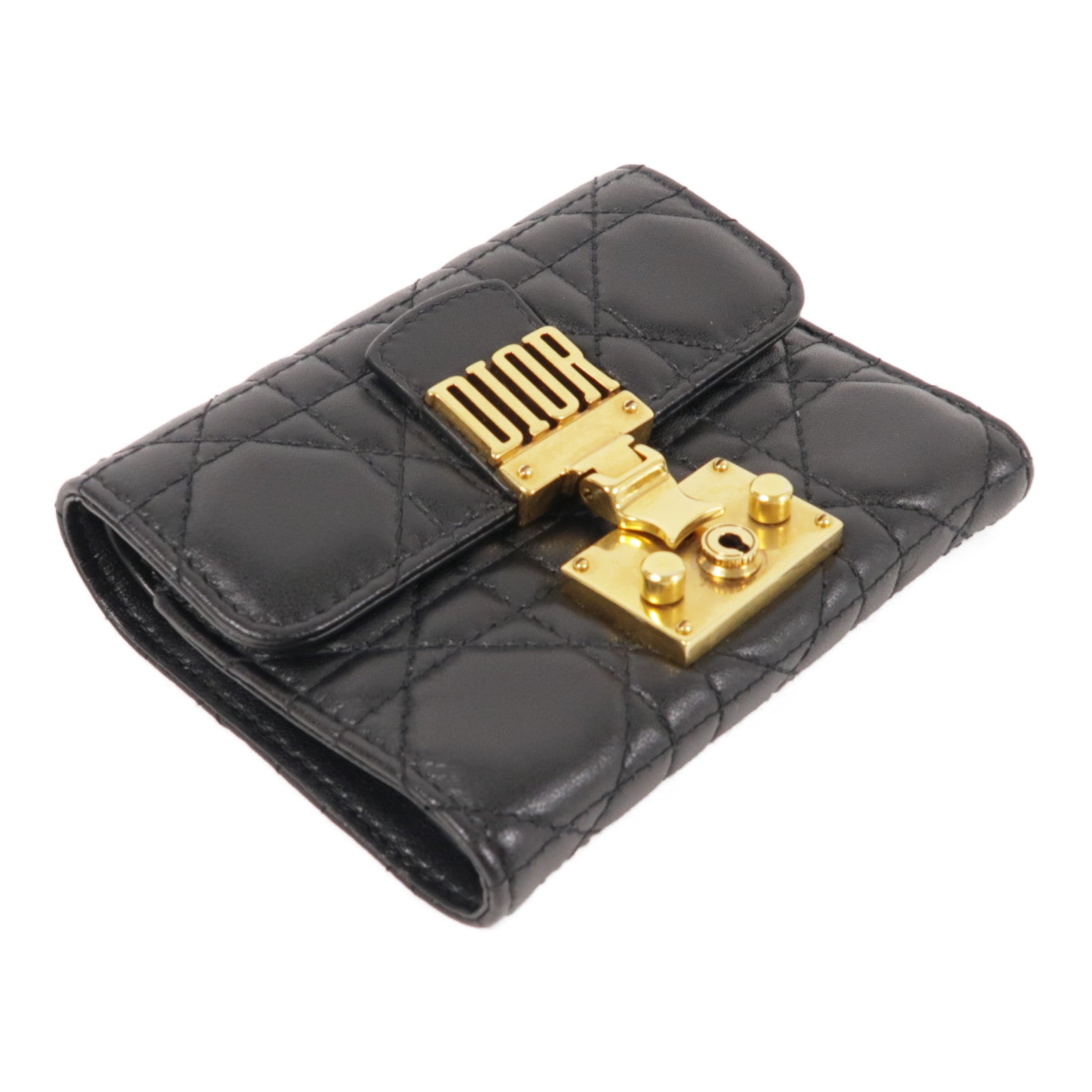 Dior 羊皮皮革Wallet金扣錢包