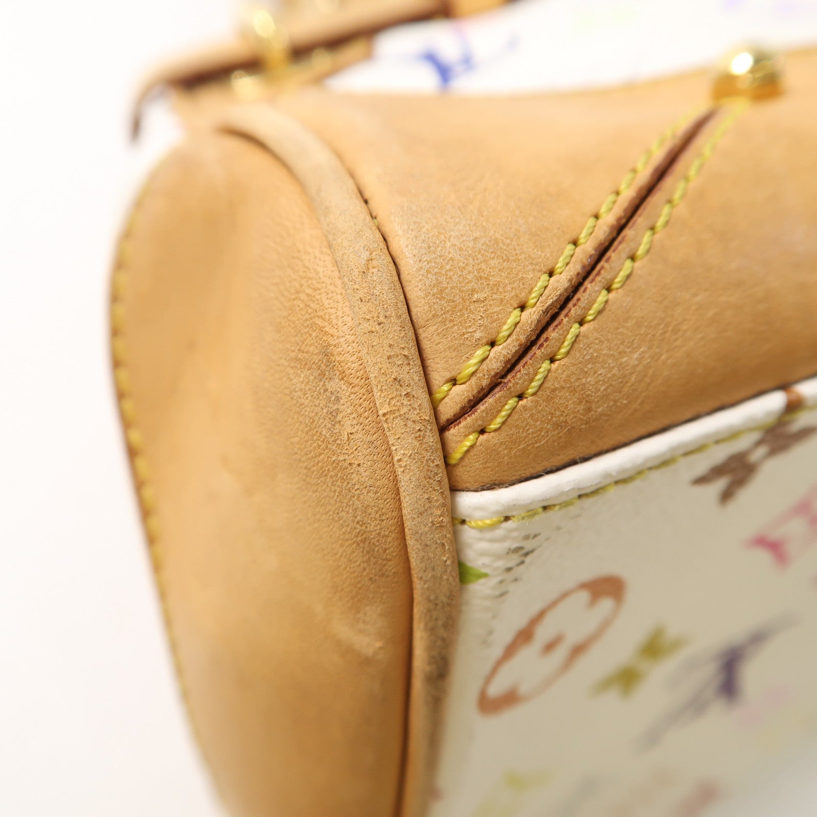 LOUIS VUITTON Monogram Multicolore Claudia金扣肩背袋白色/彩色