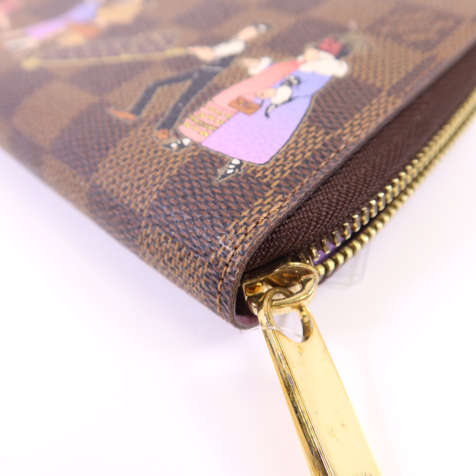 LOUIS VUITTON Damier Ebene Zippy Wallet金扣長錢包