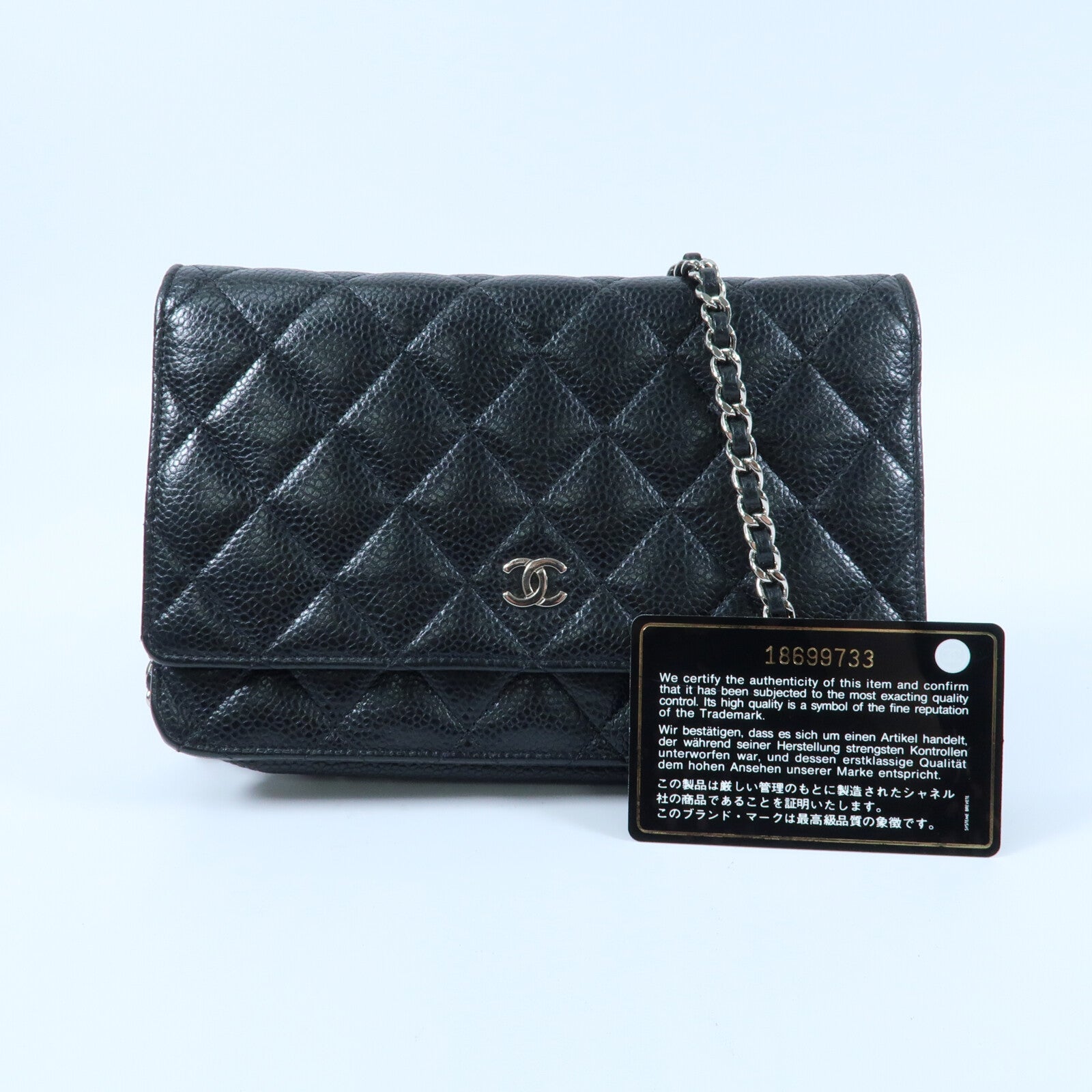CHANEL 牛皮皮革Wallet On Chain鏈帶肩背袋