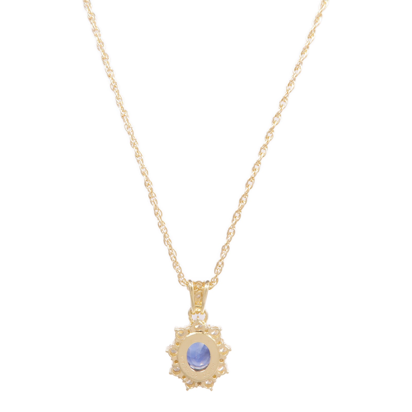 JEWELRY 18K黃金Sapphire Diamond Necklace藍寶石/鑽石項鍊