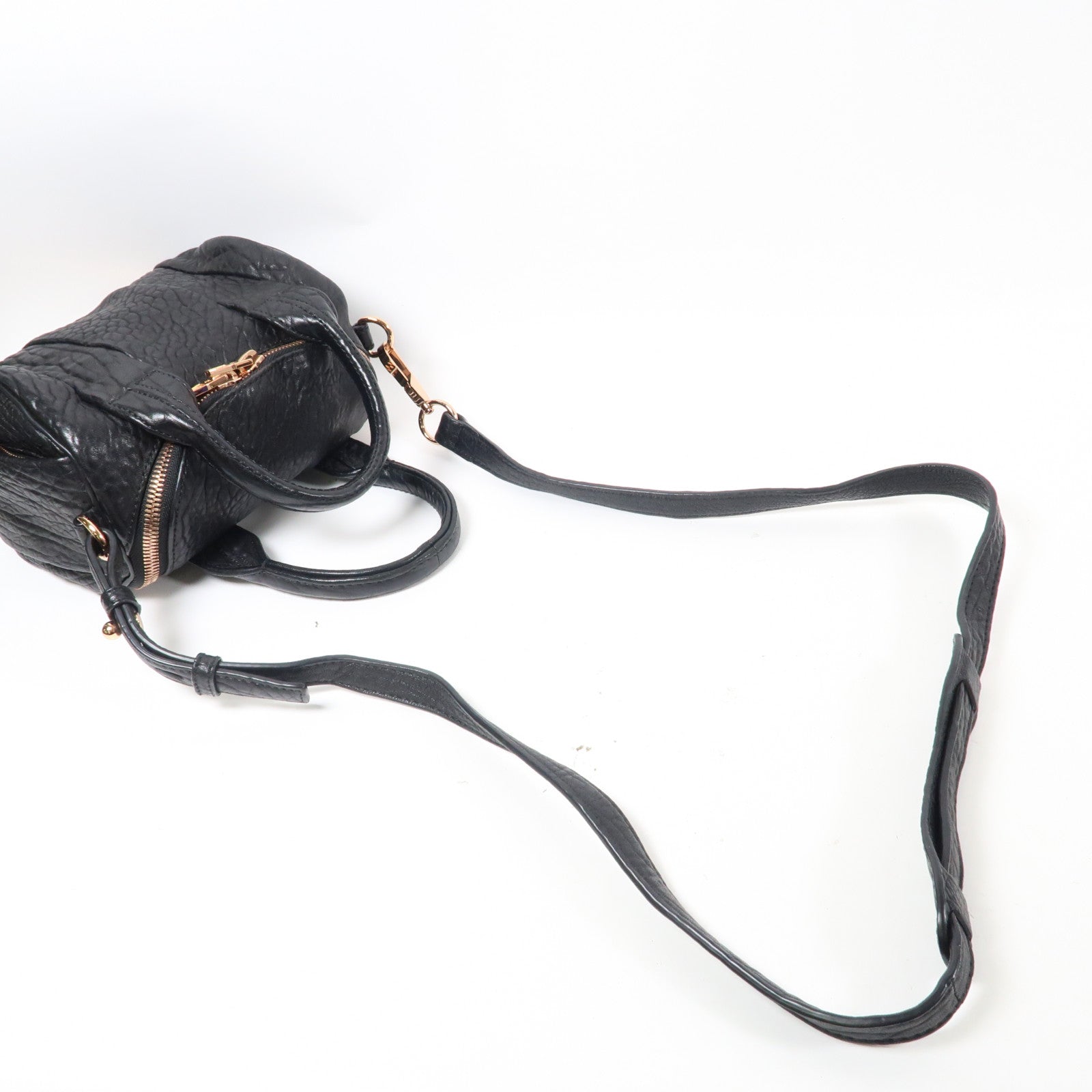 SELECTION 牛皮皮革2 Way Shoulder Bag金扣手挽肩背兩用袋黑色