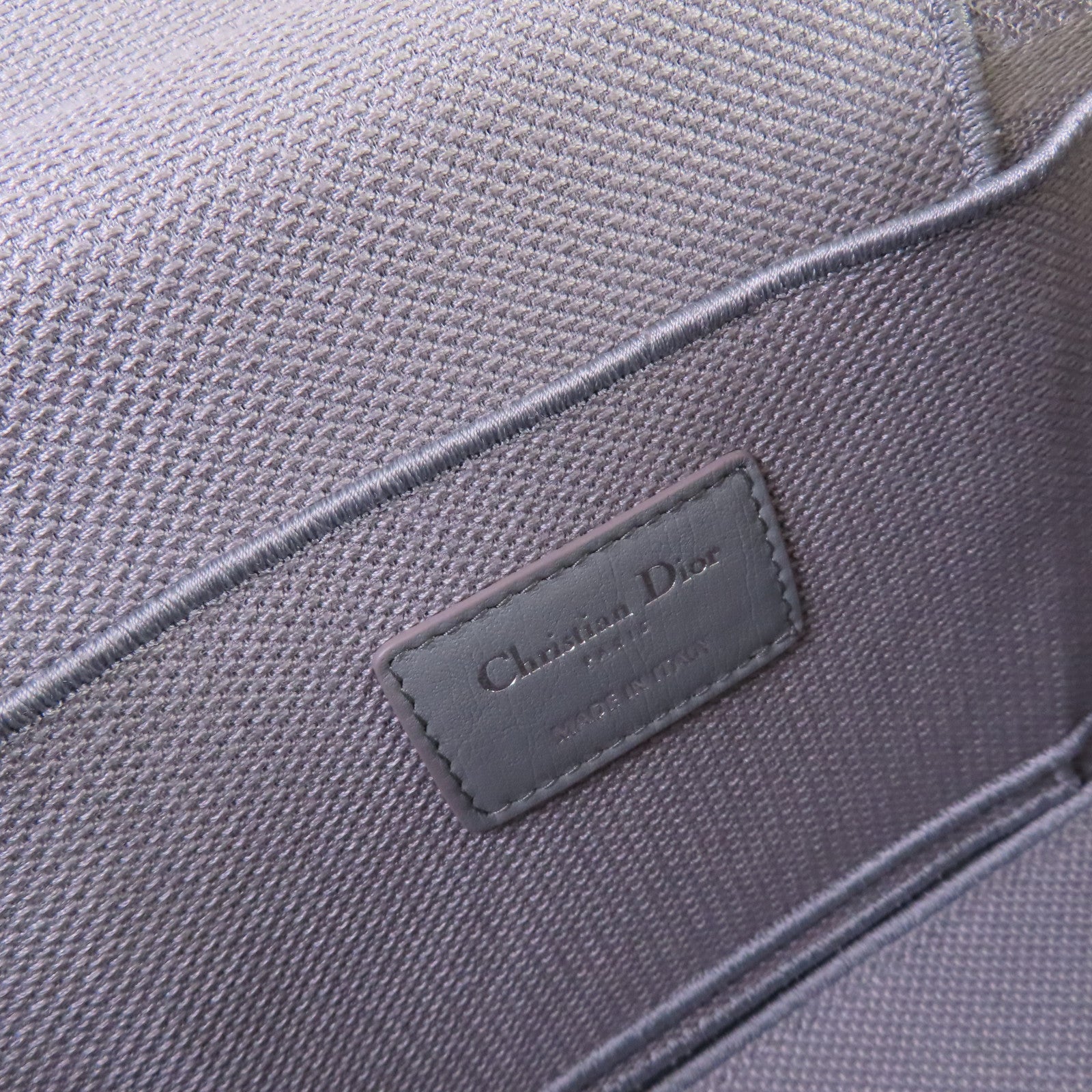 Dior 帆布Vanity Case Bag銀扣手挽袋灰色