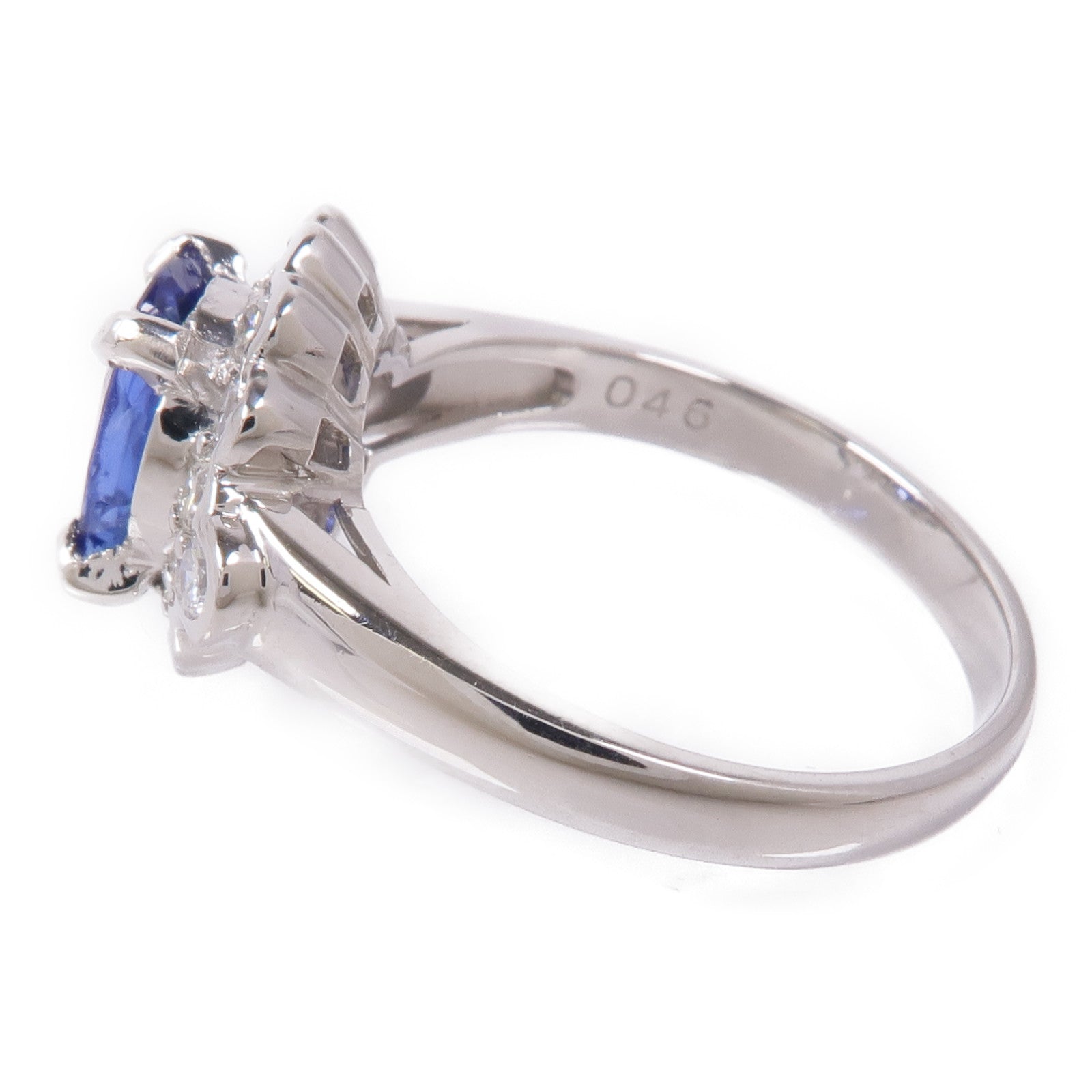 JEWELRY 【激減優惠】PT900鉑金Sapphire/Diamond Ring藍寶石/鑽石戒指US#6