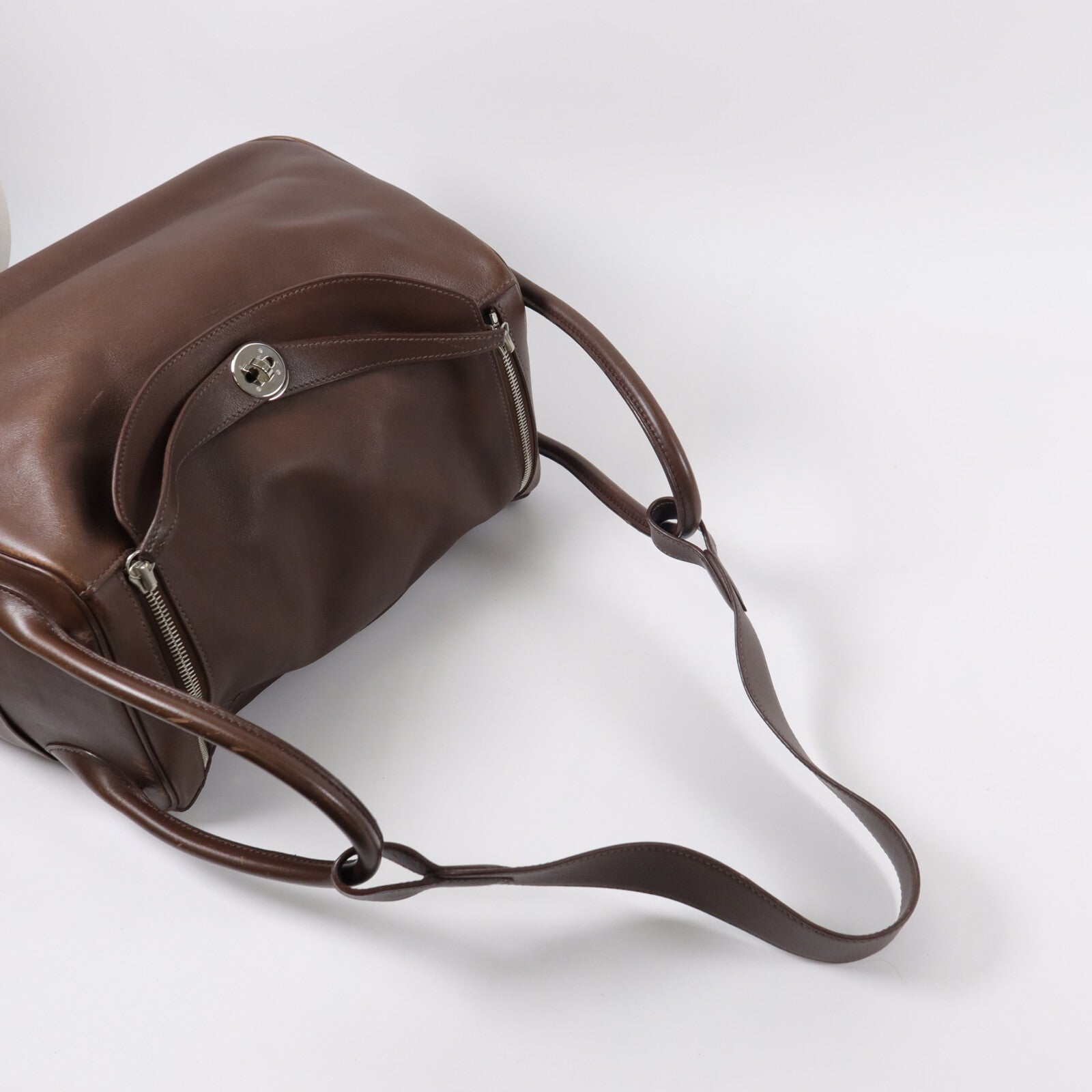 HERMES Veau Swift皮革Lindy 34手挽肩背兩用袋Chocolat
