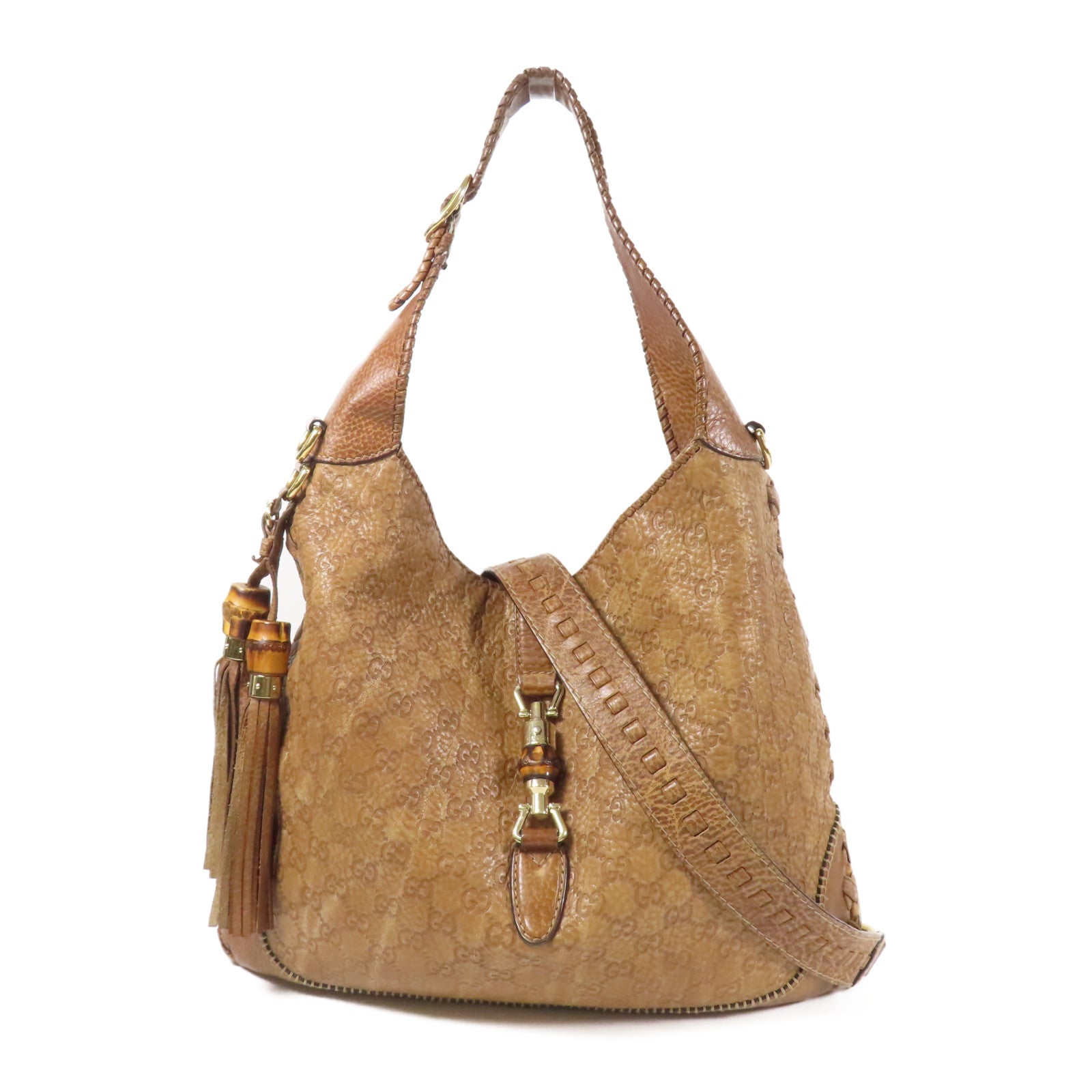 GUCCI 皮革Shoulder Bag金扣手挽肩背兩用袋