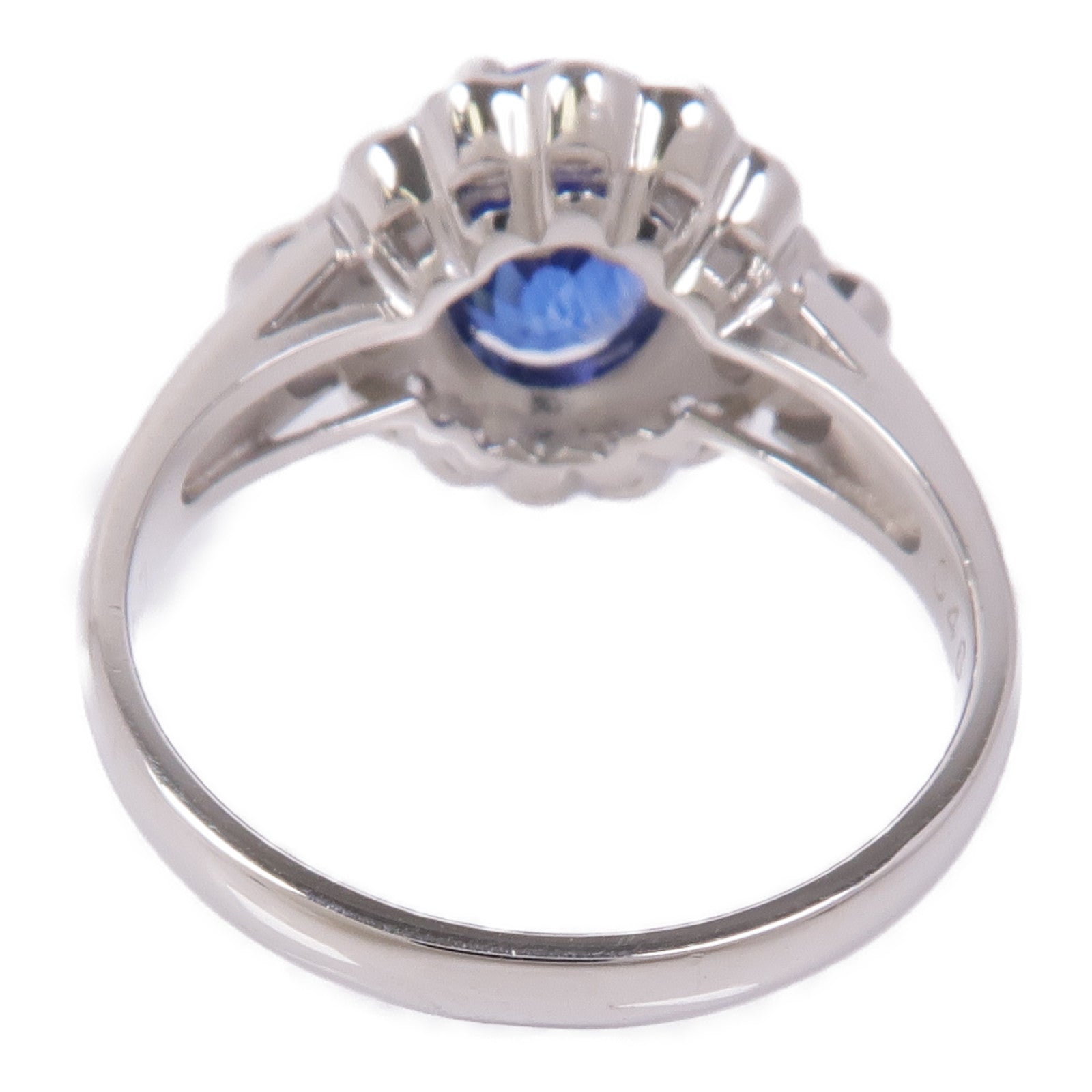 JEWELRY 【激減優惠】PT900鉑金Sapphire/Diamond Ring藍寶石/鑽石戒指US#6